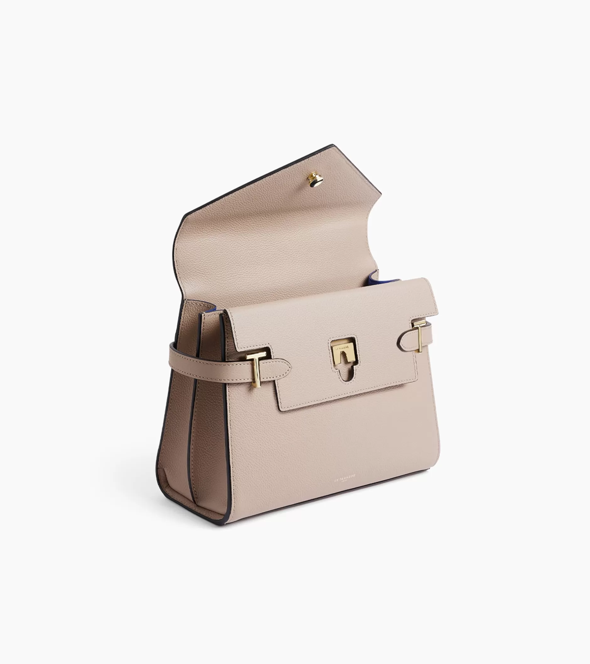 Femme Le Tanneur Sac à main double rabat moyen modèle Emilie en cuir grainé - GREGE 1