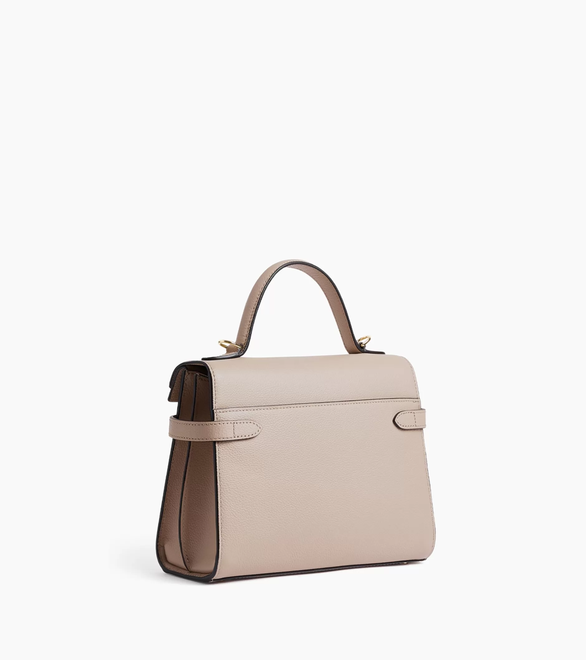 Femme Le Tanneur Sac à main double rabat moyen modèle Emilie en cuir grainé - GREGE 1