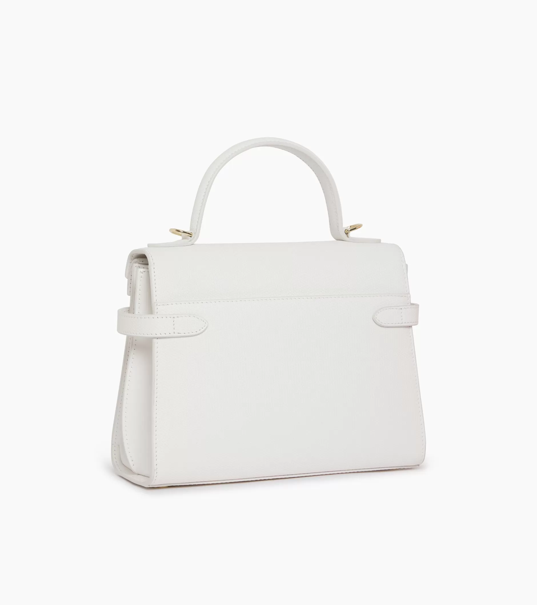 Femme Le Tanneur Sac à main double rabat moyen modèle Emilie en cuir signature T - Chalk White