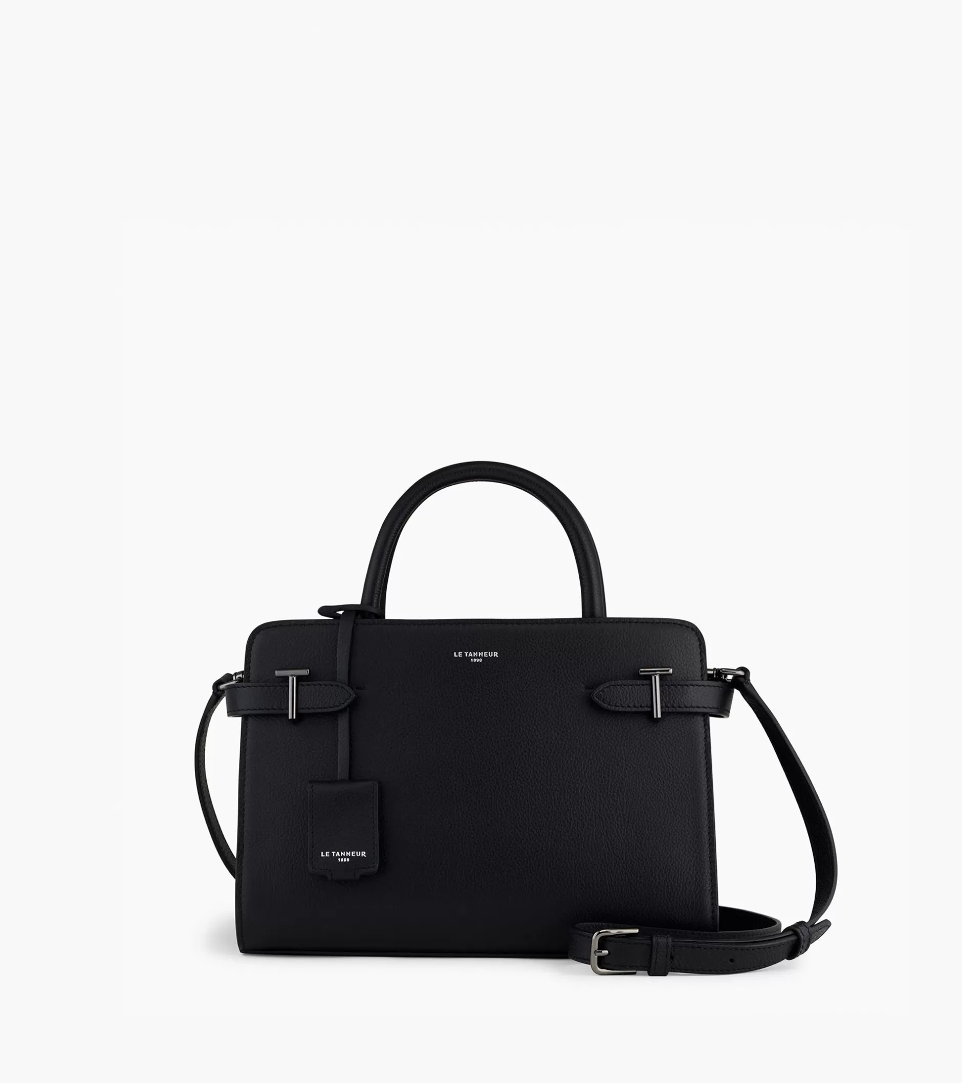 Femme Le Tanneur Sac à main moyen modèle Emilie en cuir grainé - Black