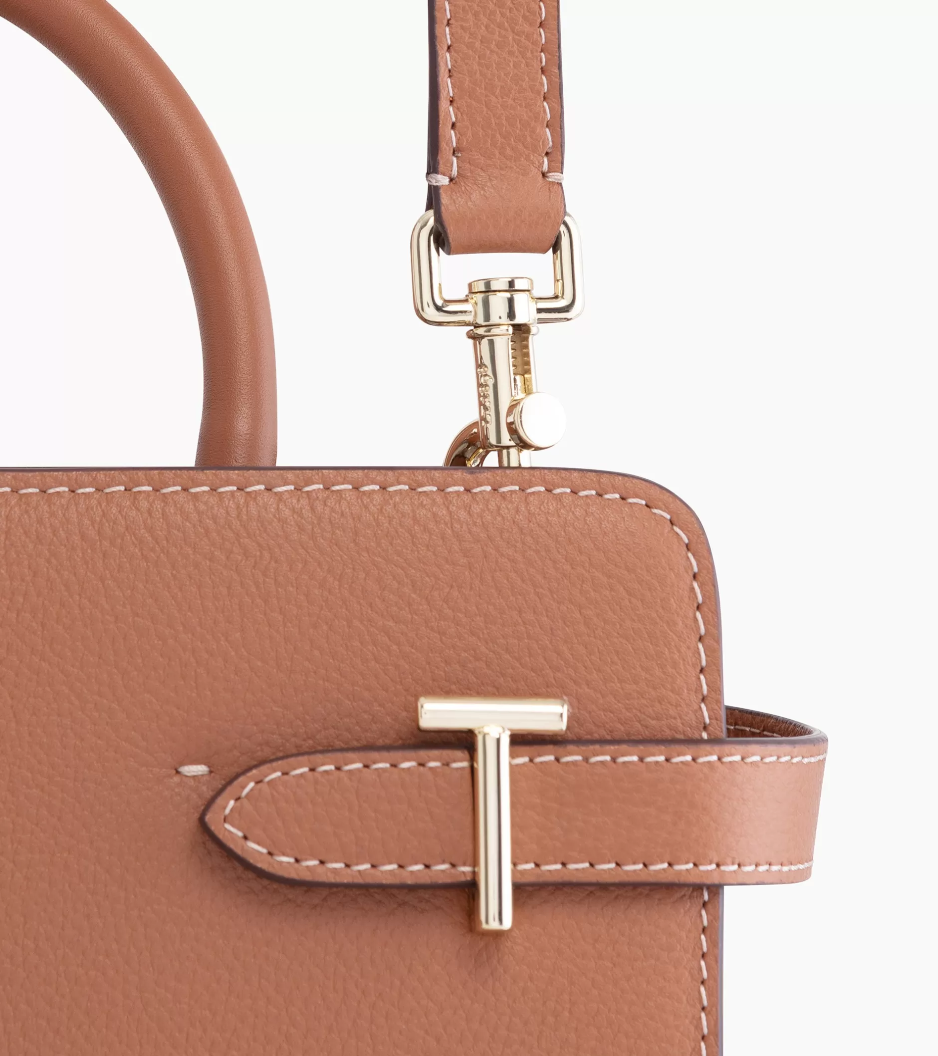 Femme Le Tanneur Sac à main moyen modèle Emilie en cuir grainé - Brown Tan