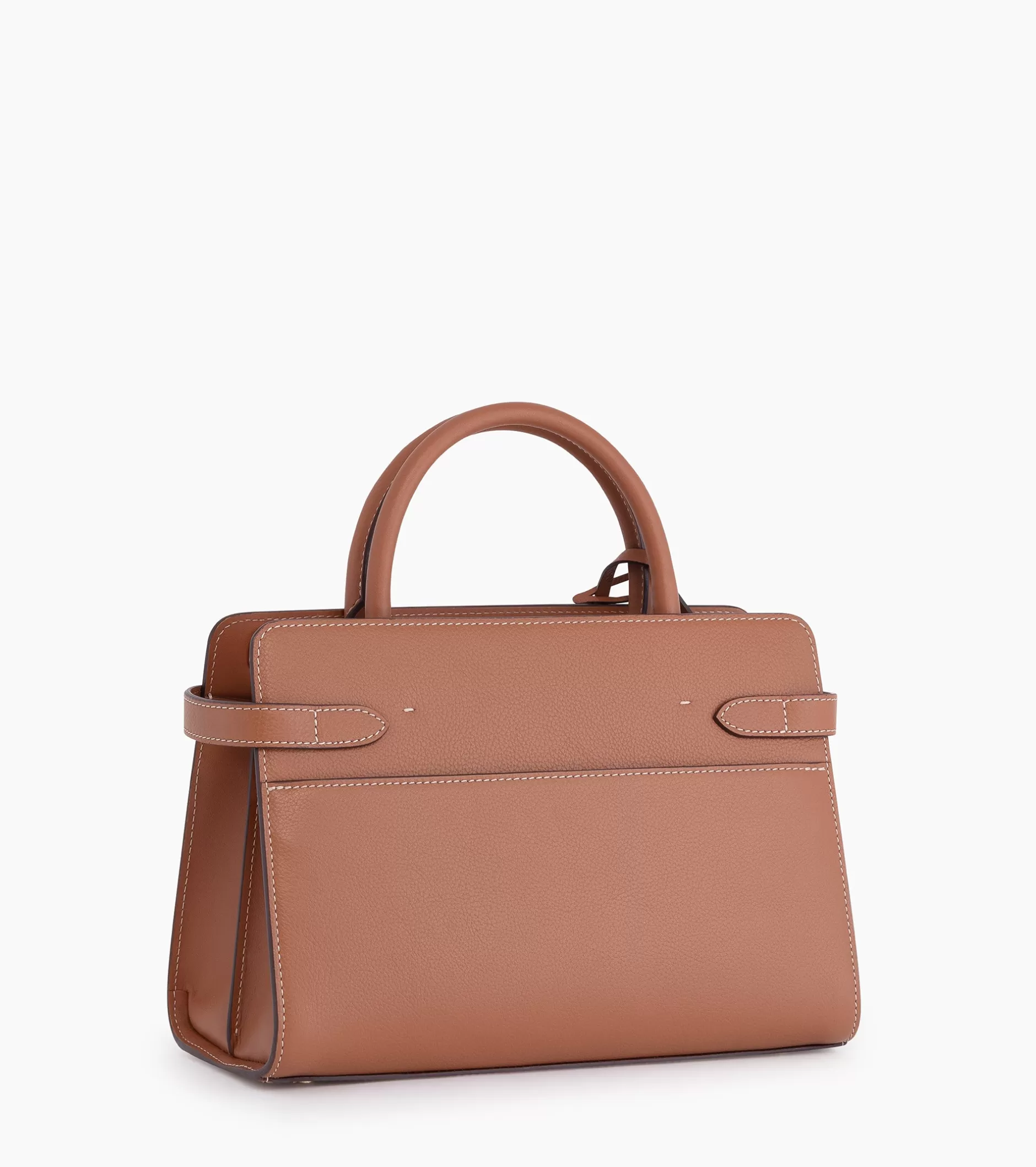 Femme Le Tanneur Sac à main moyen modèle Emilie en cuir grainé - Brown Tan