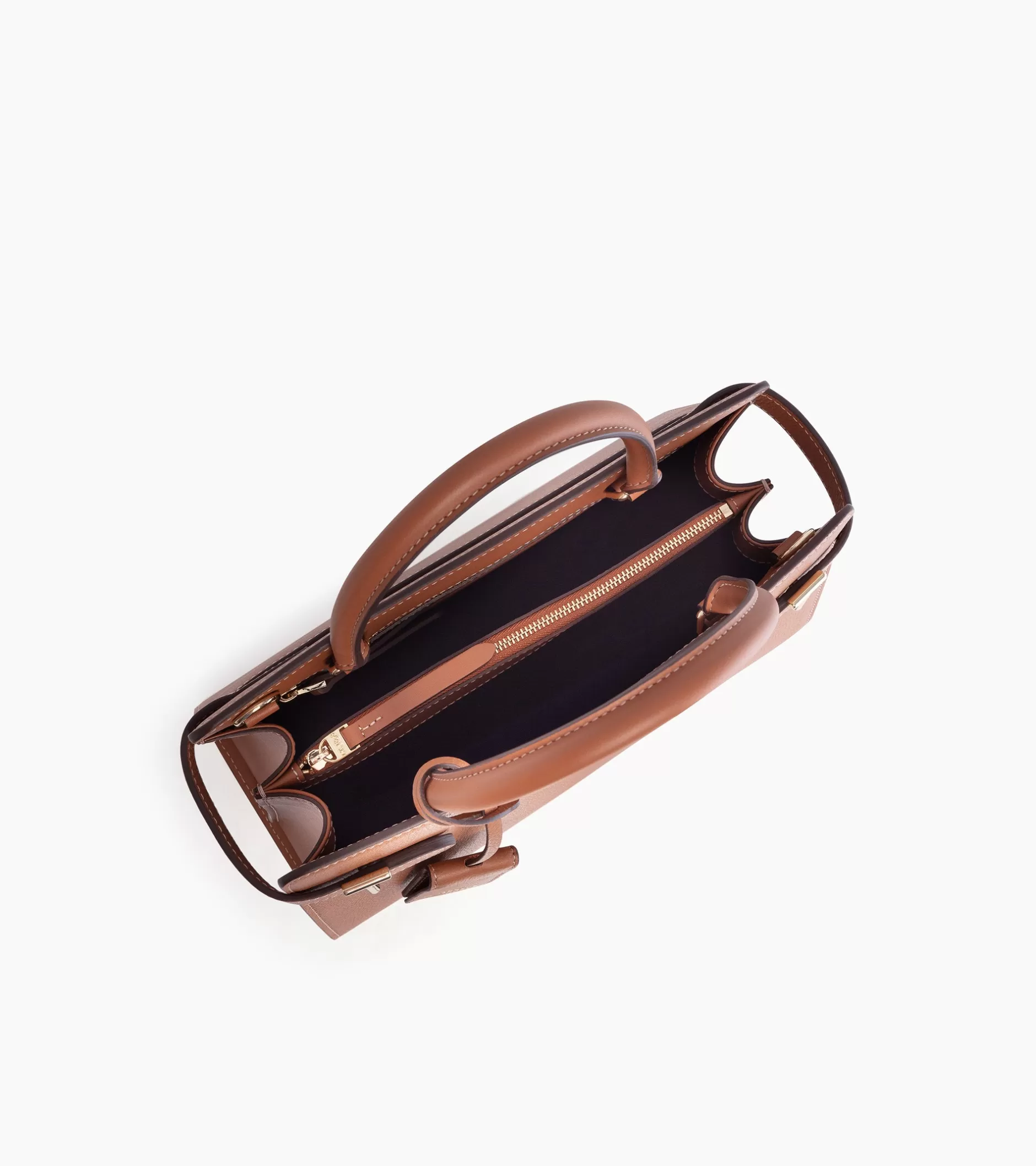Femme Le Tanneur Sac à main moyen modèle Emilie en cuir grainé - Brown Tan
