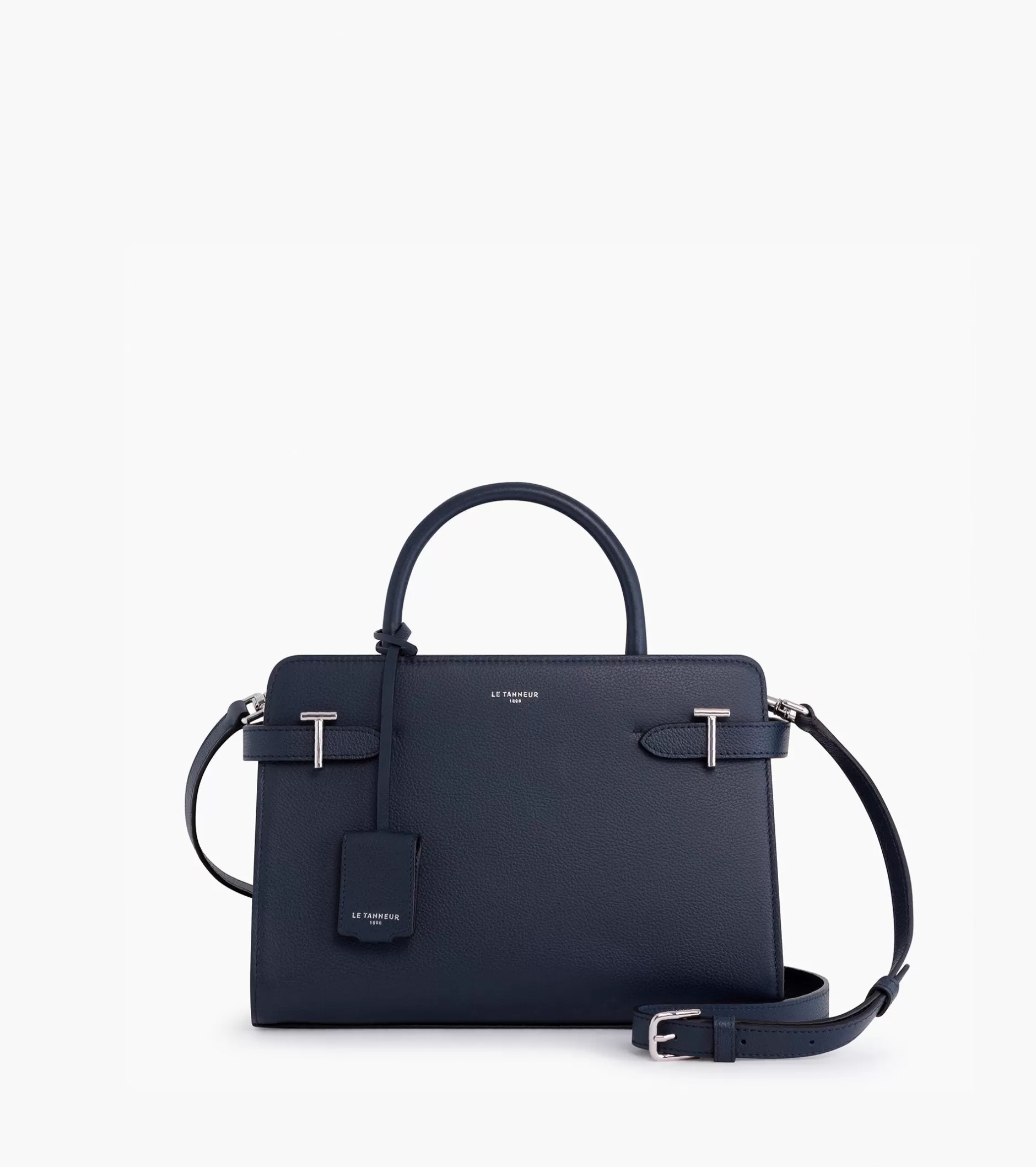 Femme Le Tanneur Sac à main moyen modèle Emilie en cuir grainé - Twilight Blue
