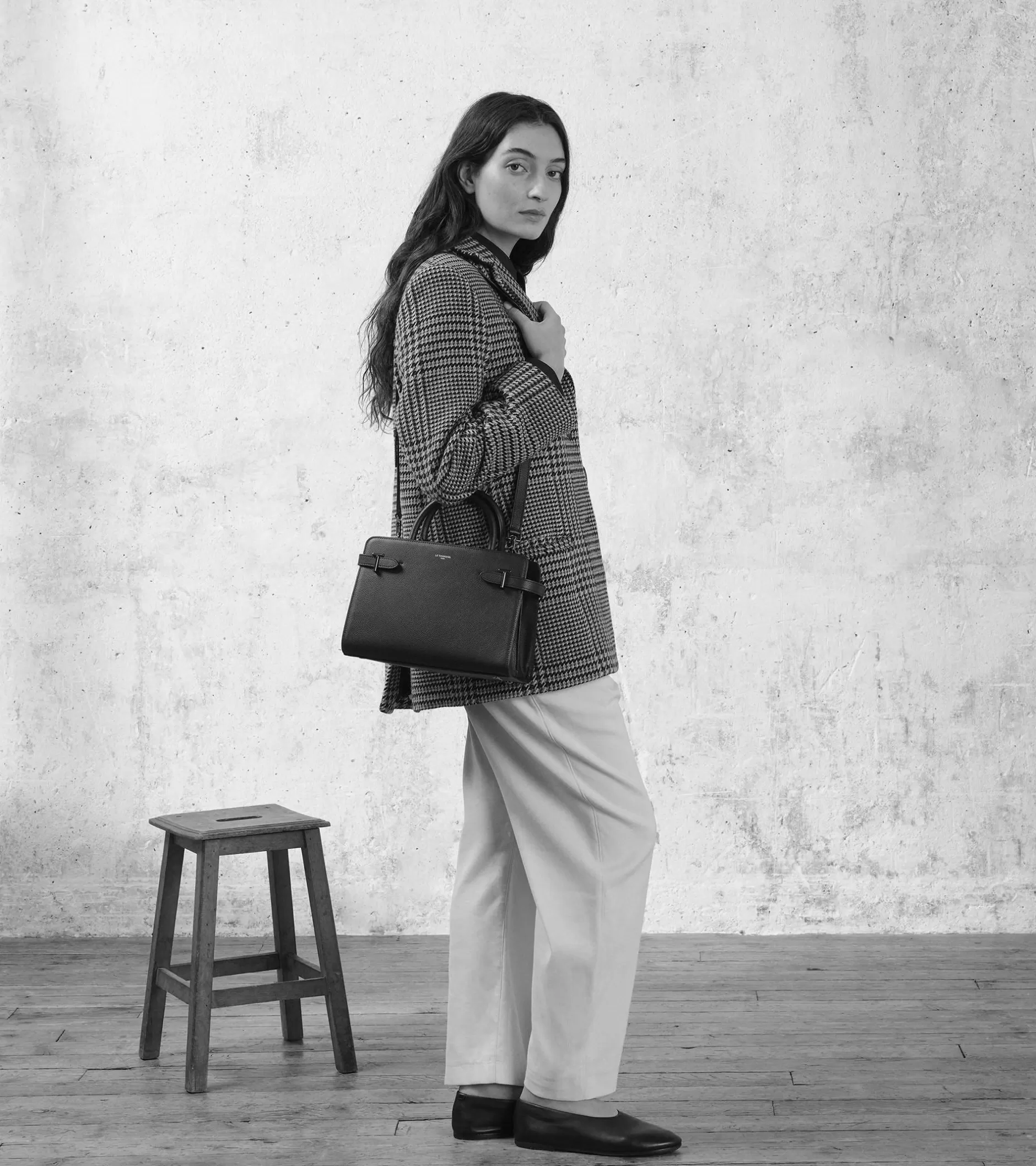 Femme Le Tanneur Sac à main moyen modèle Emilie en cuir grainé - Twilight Blue