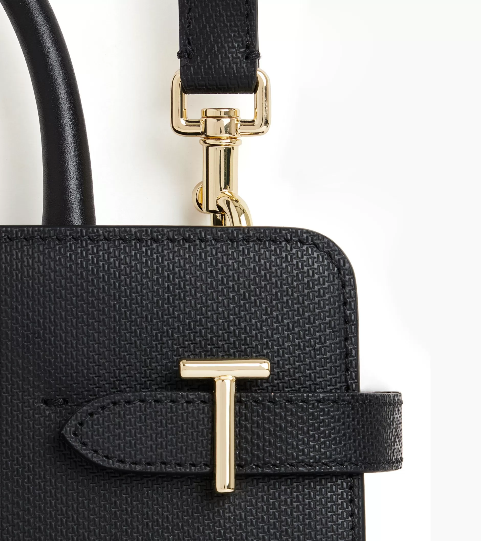 Femme Le Tanneur Sac à main moyen modèle Emilie en cuir signature T - Black