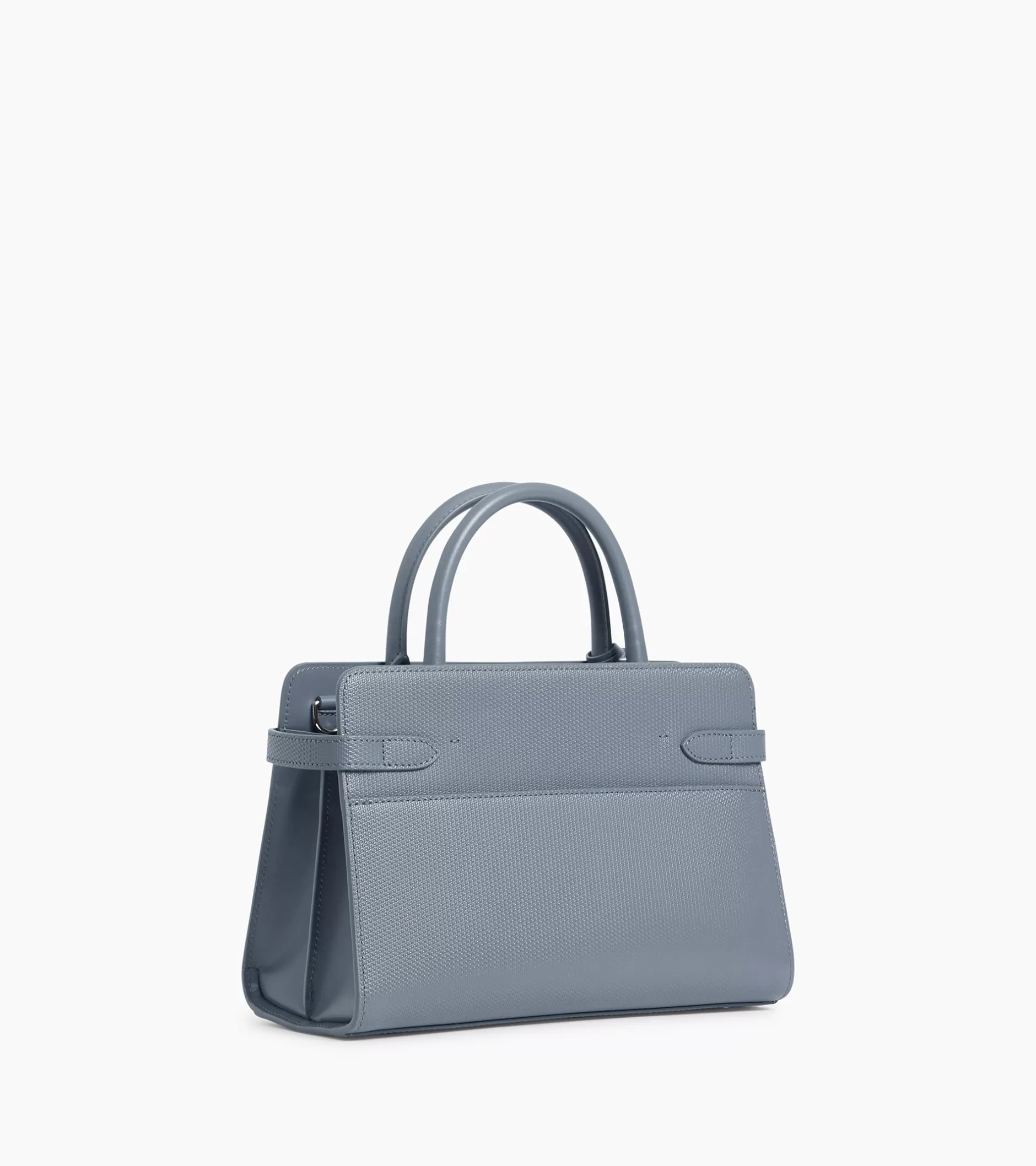 Femme Le Tanneur Sac à main moyen modèle Emilie en cuir signature T - BLEU ARGILE