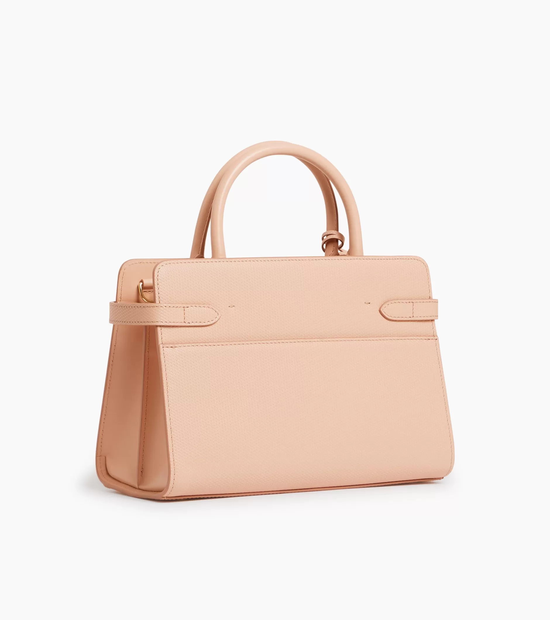 Femme Le Tanneur Sac à main moyen modèle Emilie en cuir signature T - ROSE POUDRE