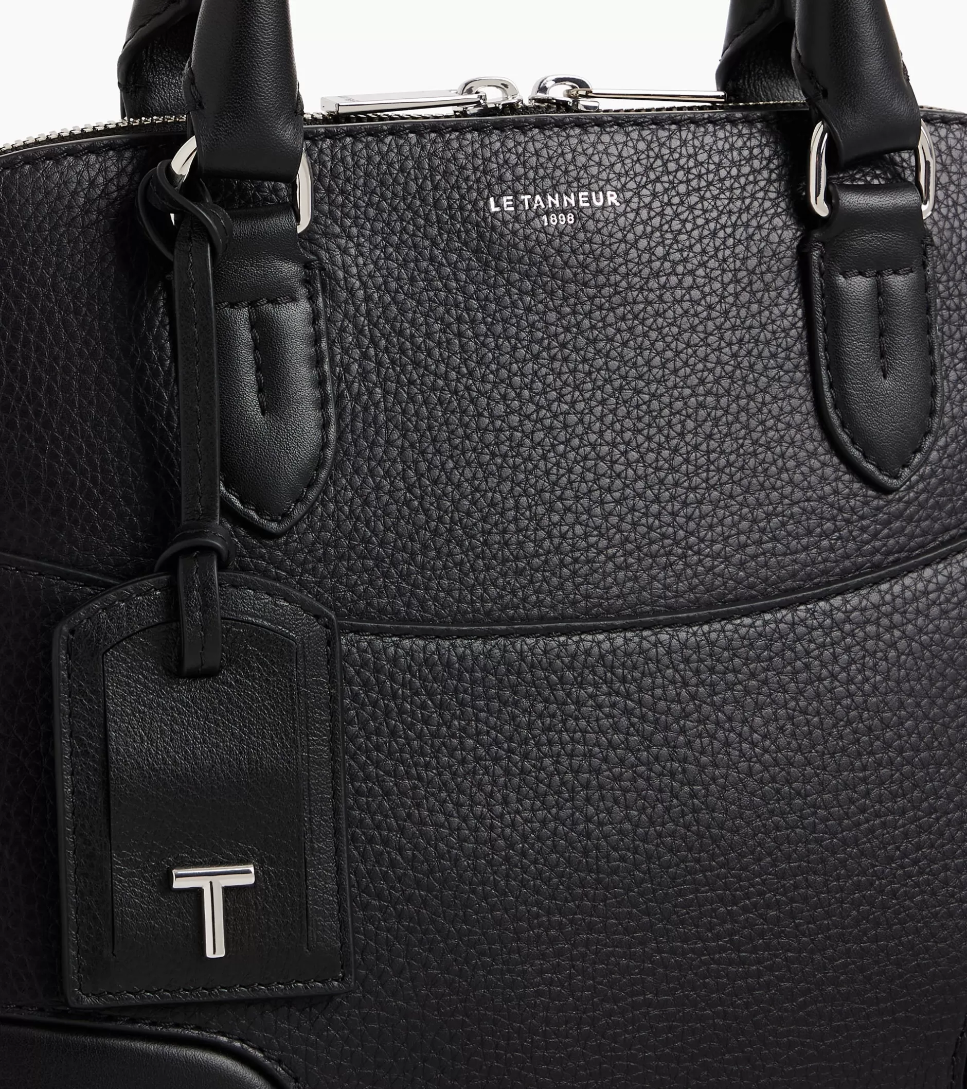 Femme Le Tanneur Sac à main moyen modèle Romy en cuir grainé et lisse - Black