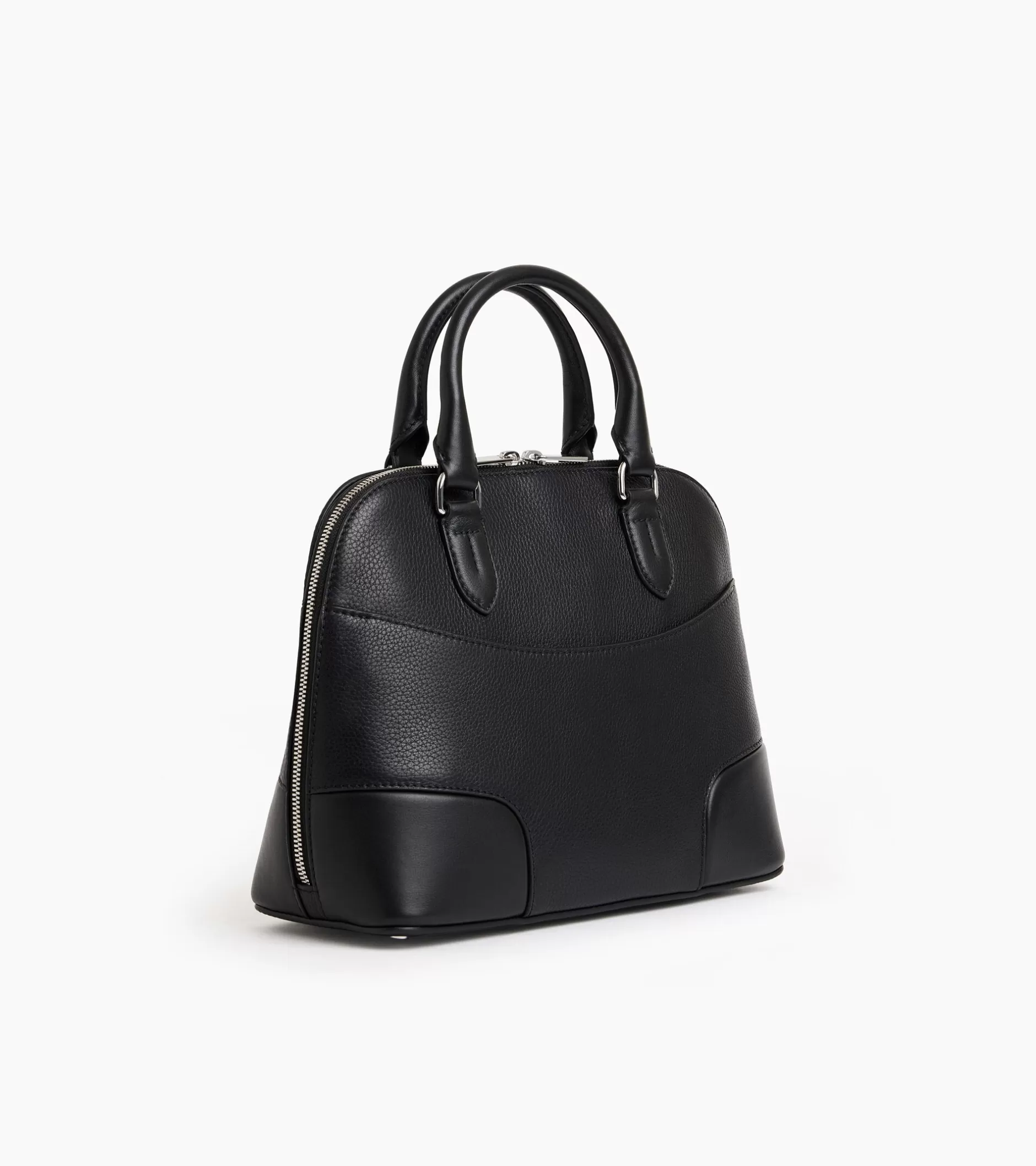 Femme Le Tanneur Sac à main moyen modèle Romy en cuir grainé et lisse - Black