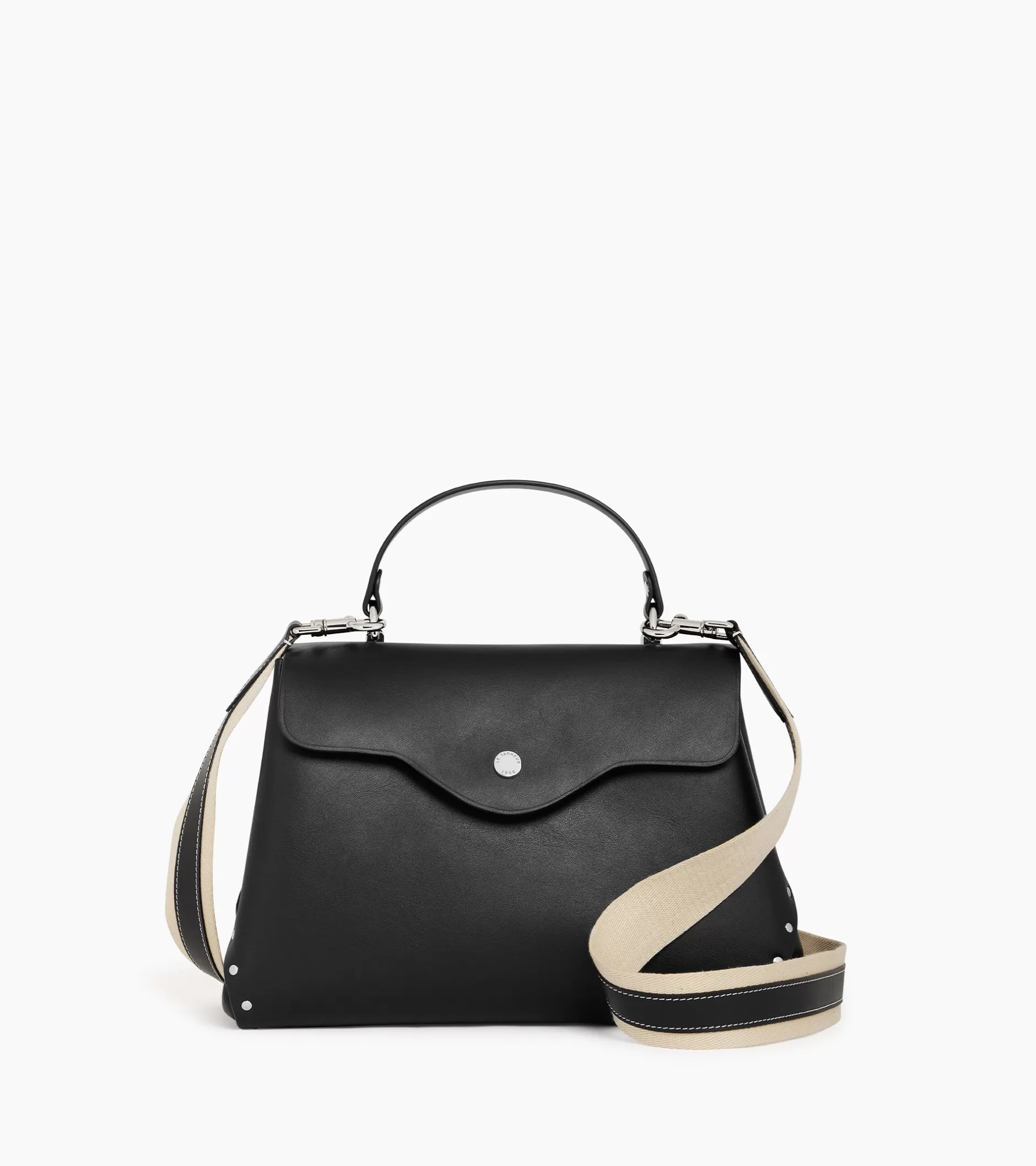 Femme Le Tanneur Sac à main moyen modèle Sans Couture en cuir lisse - Black