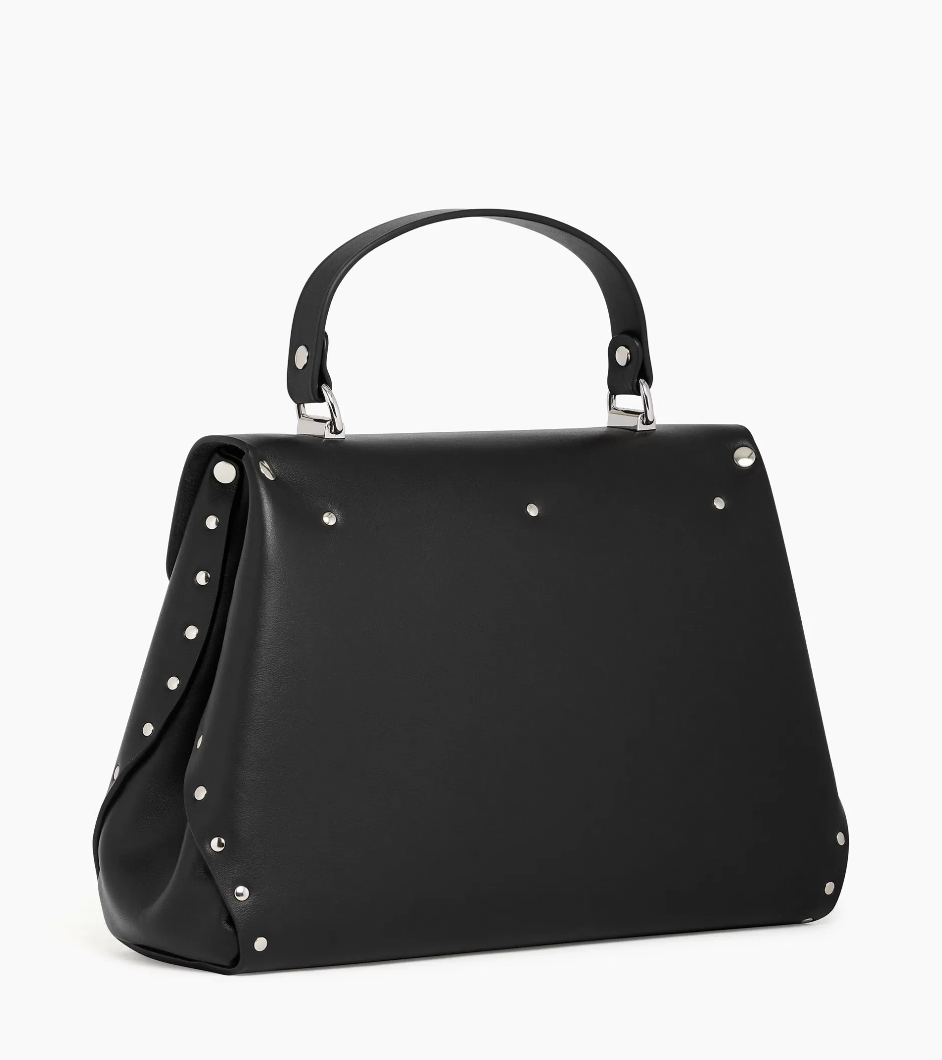 Femme Le Tanneur Sac à main moyen modèle Sans Couture en cuir lisse - Black