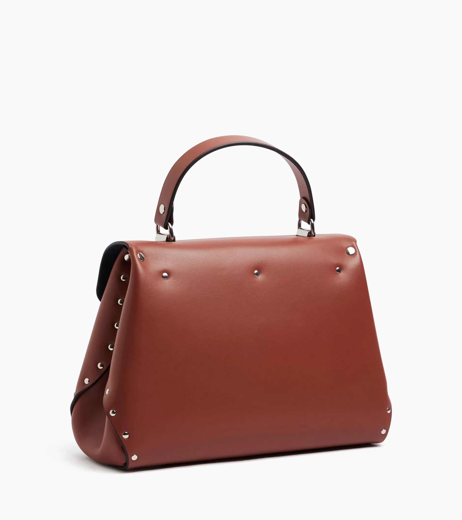 Femme Le Tanneur Sac à main moyen modèle Sans Couture en cuir lisse - Mahogany Brown