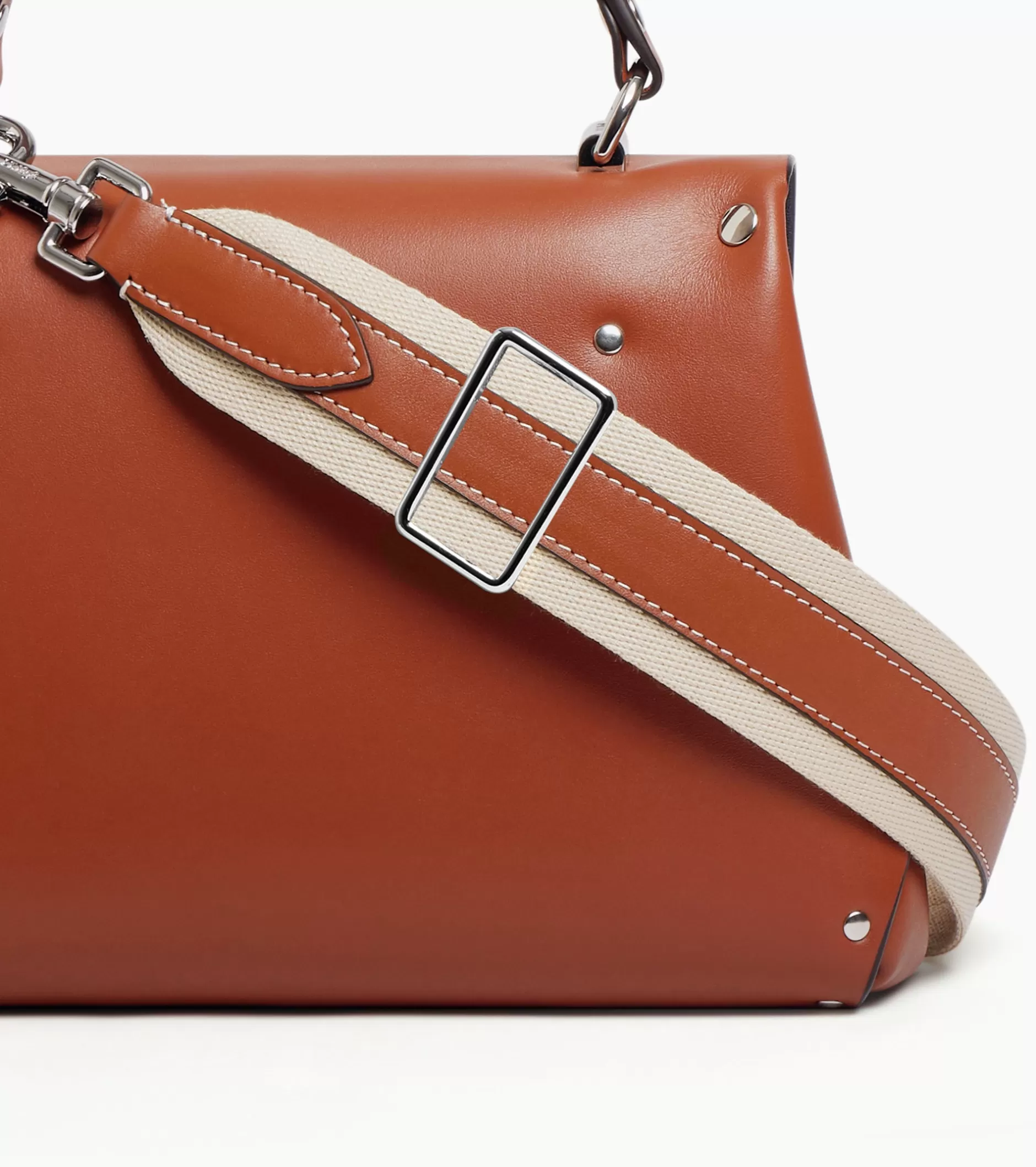 Femme Le Tanneur Sac à main moyen modèle Sans Couture en cuir lisse - Mahogany Brown