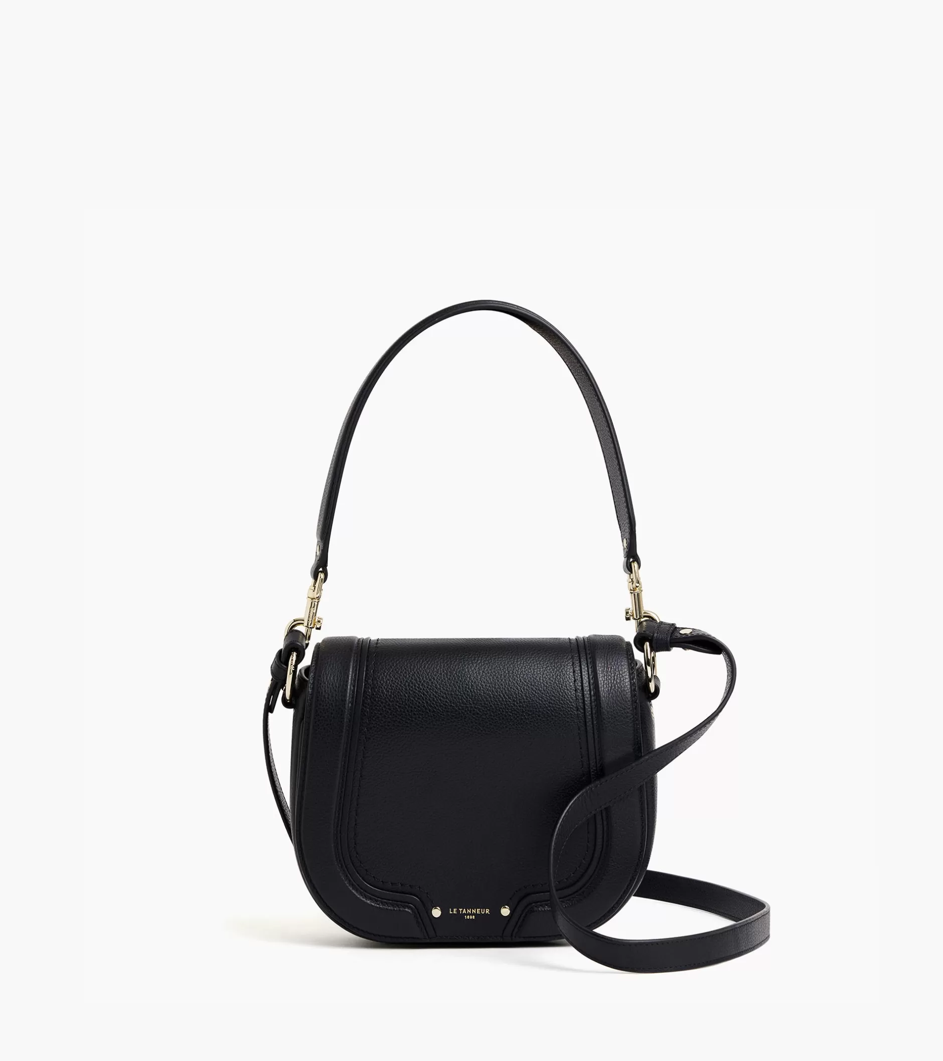 Femme Le Tanneur Sac bandoulière moyen modèle Ella en cuir grainé - Black