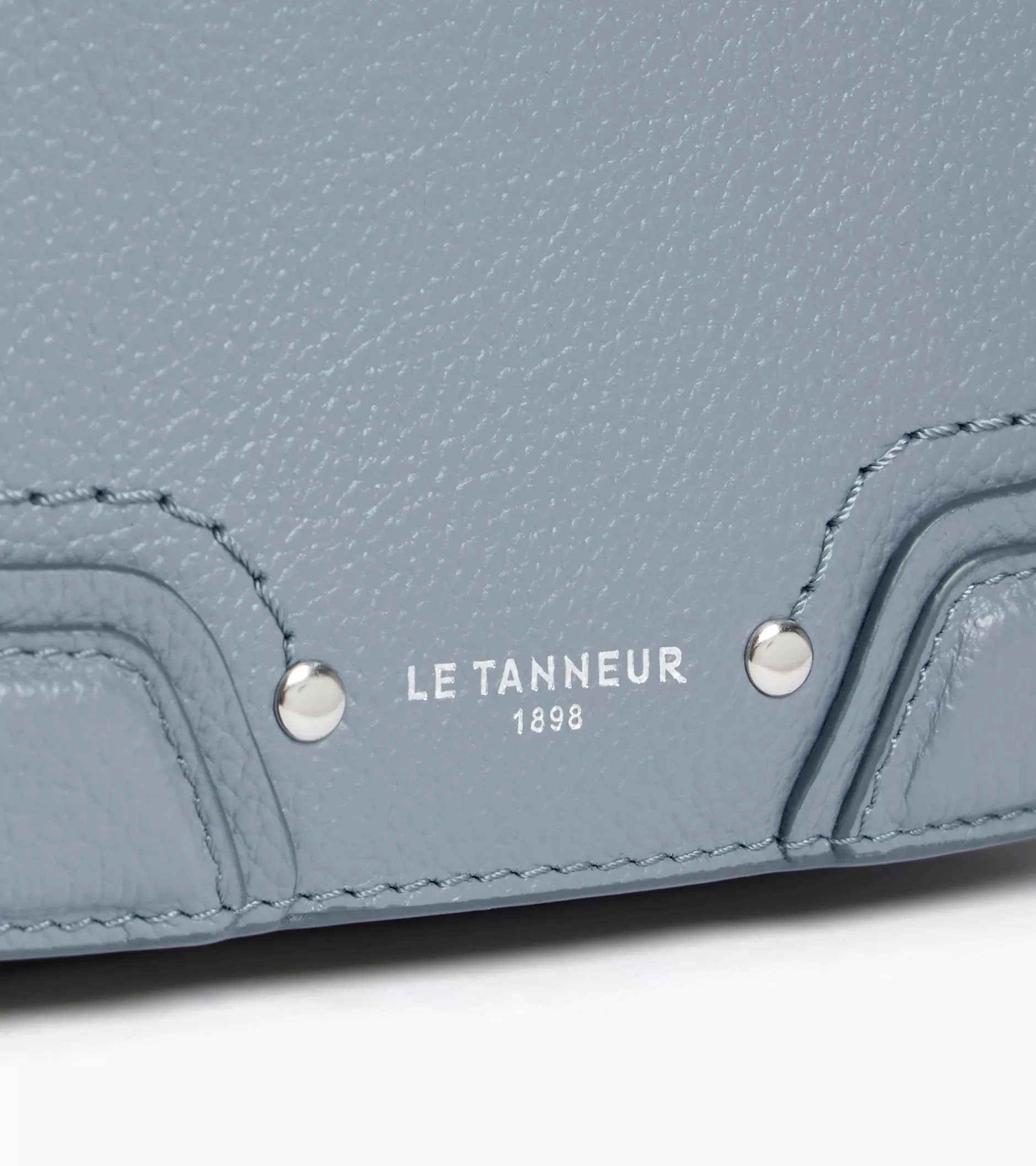 Femme Le Tanneur Sac bandoulière moyen modèle Ella en cuir grainé - BLEU ARGILE