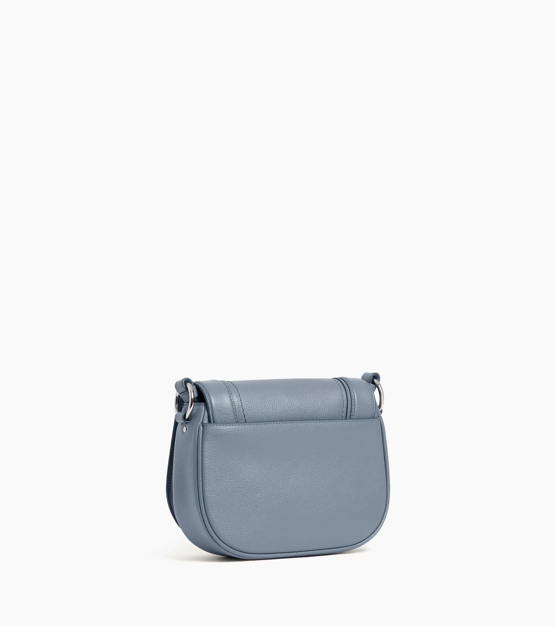 Femme Le Tanneur Sac bandoulière moyen modèle Ella en cuir grainé - BLEU ARGILE