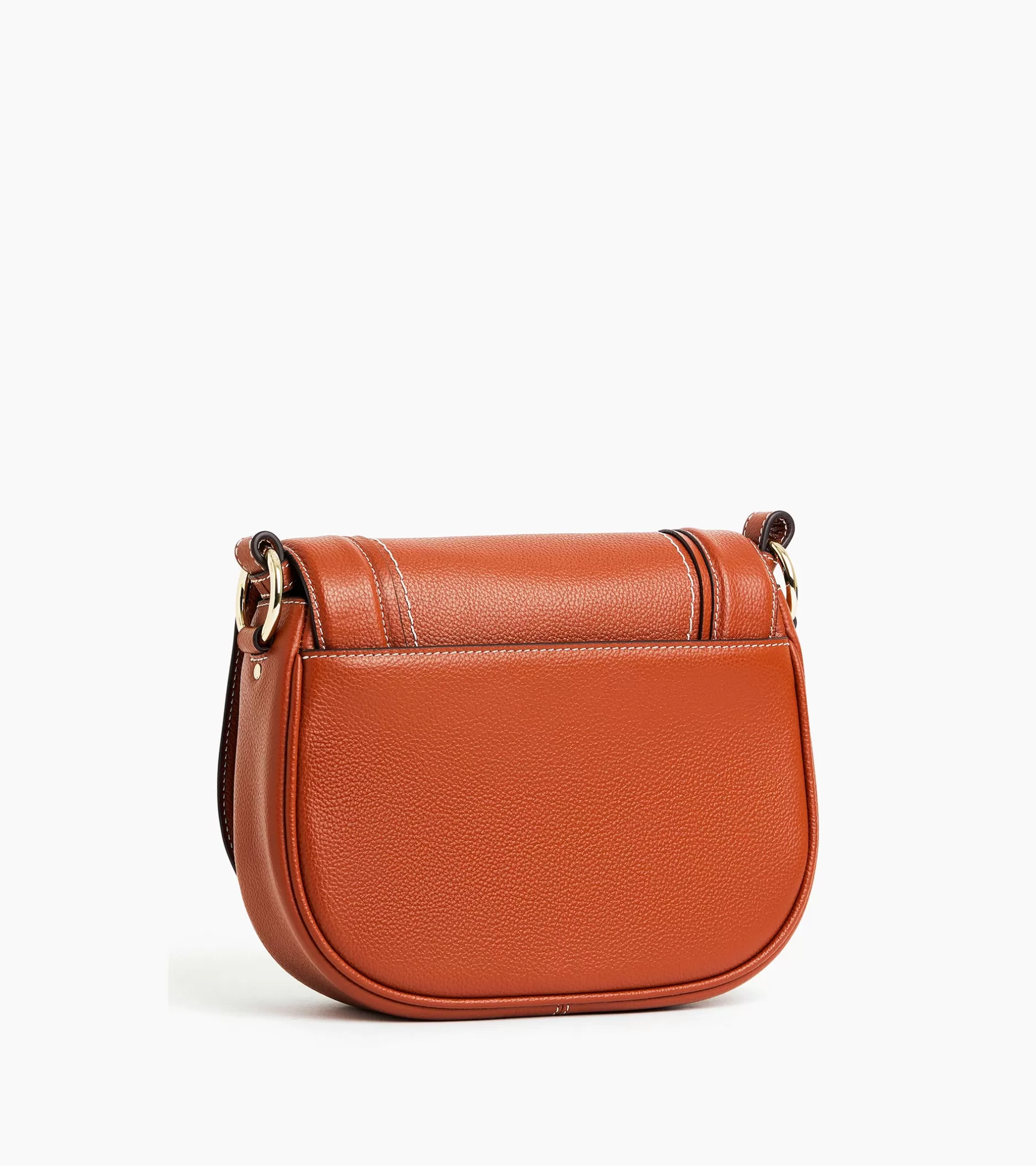Femme Le Tanneur Sac bandoulière moyen modèle Ella en cuir grainé - Mahogany Brown