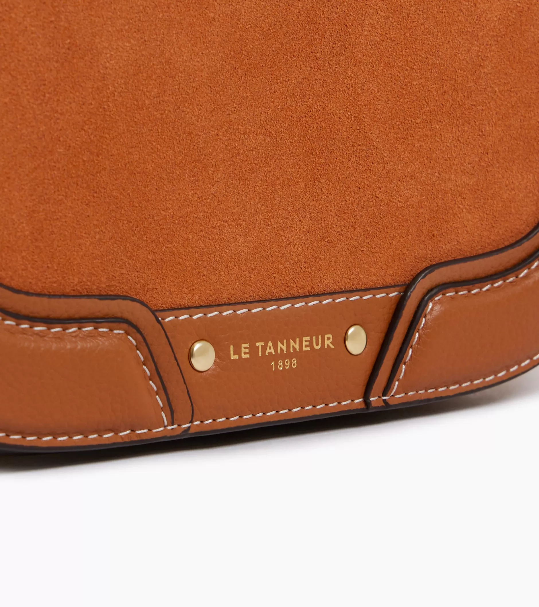 Femme Le Tanneur Sac bandoulière moyen modèle Ella en cuir grainé et nubuck - Brown Tan
