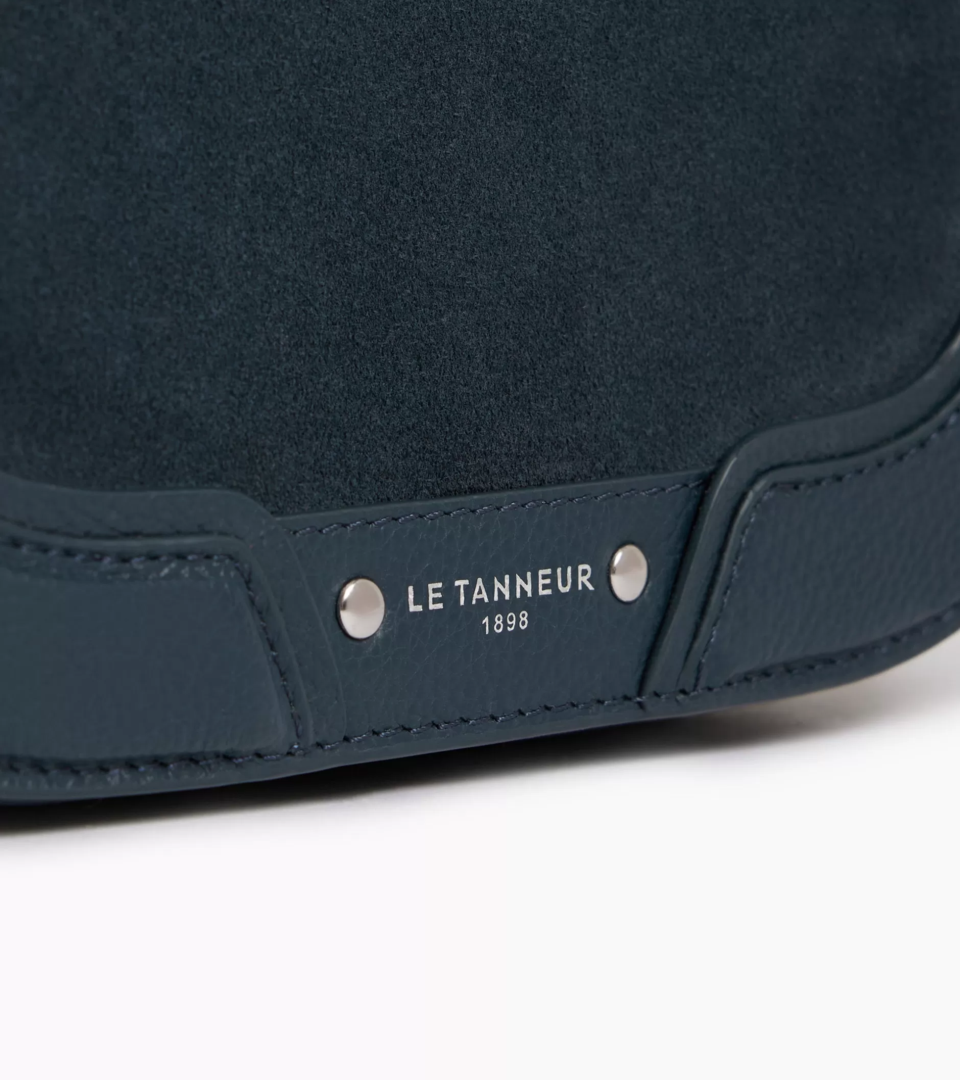 Femme Le Tanneur Sac bandoulière moyen modèle Ella en cuir grainé et nubuck - Twilight Blue