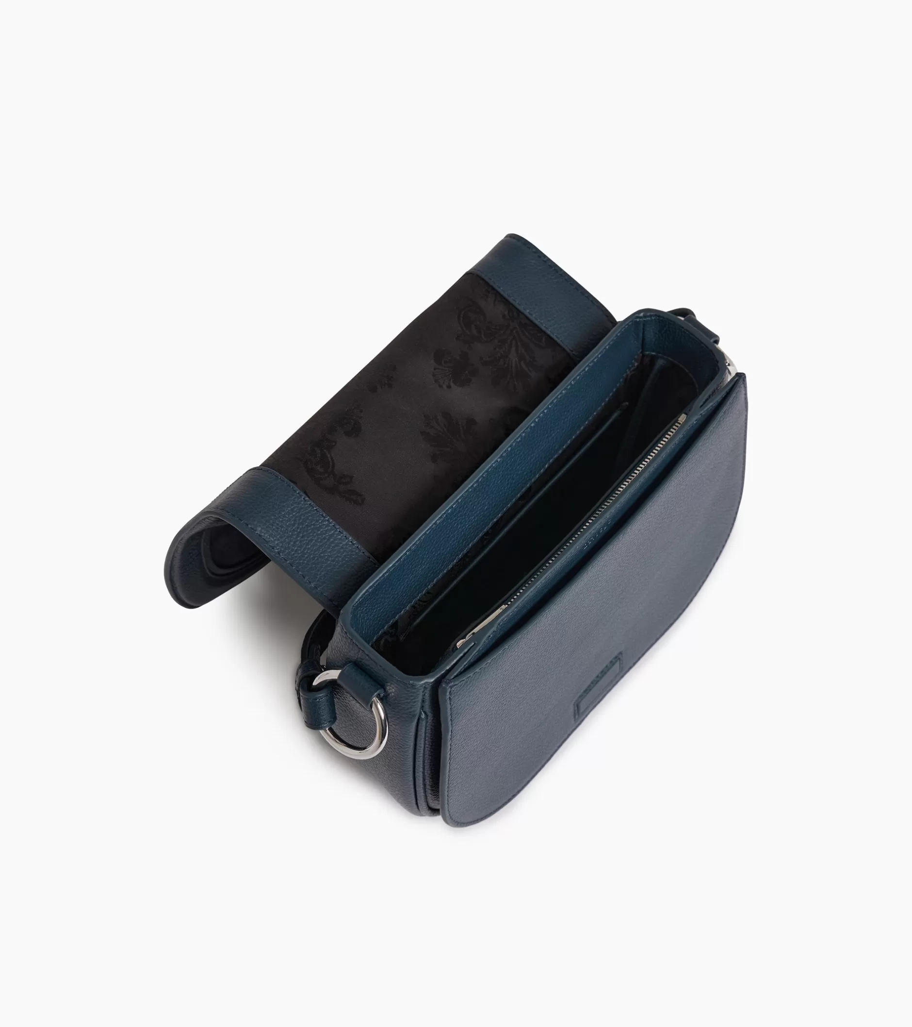 Femme Le Tanneur Sac bandoulière moyen modèle Ella en cuir grainé et nubuck - Twilight Blue