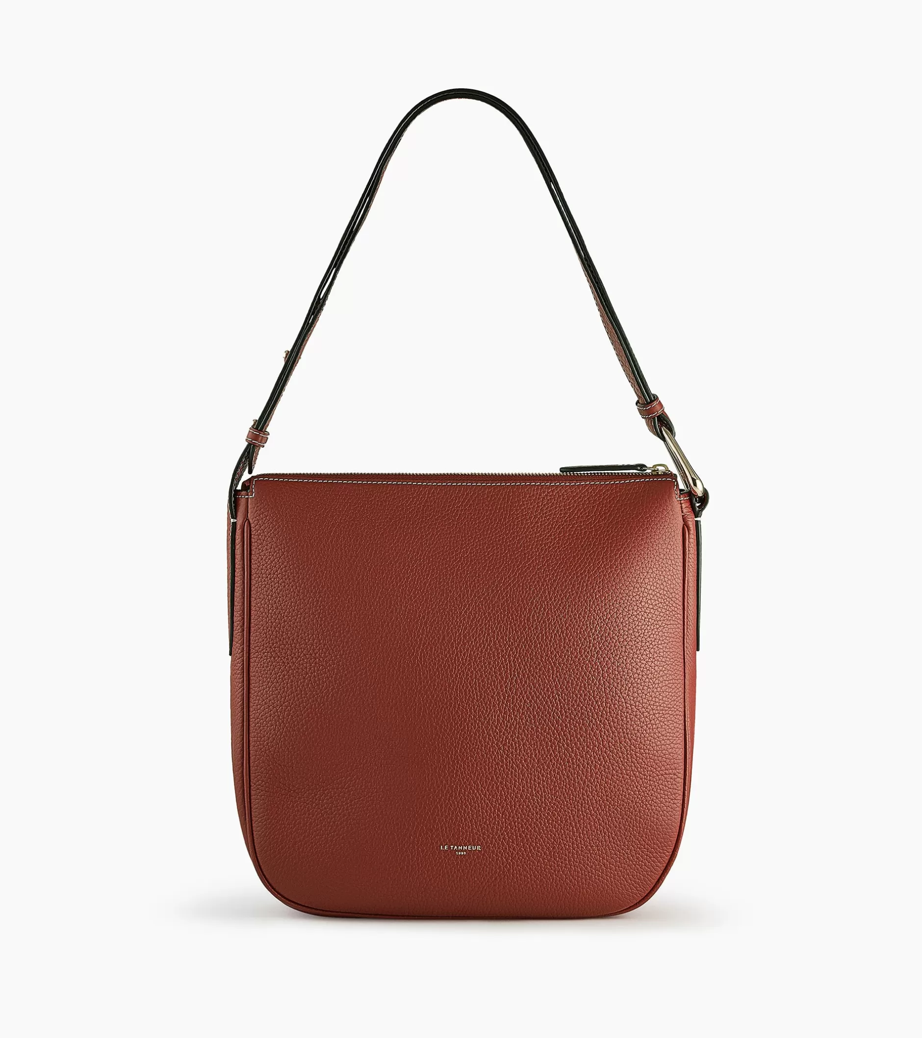 Femme Le Tanneur Sac bandoulière moyen modèle Madeleine en cuir grainé - Mahogany Brown