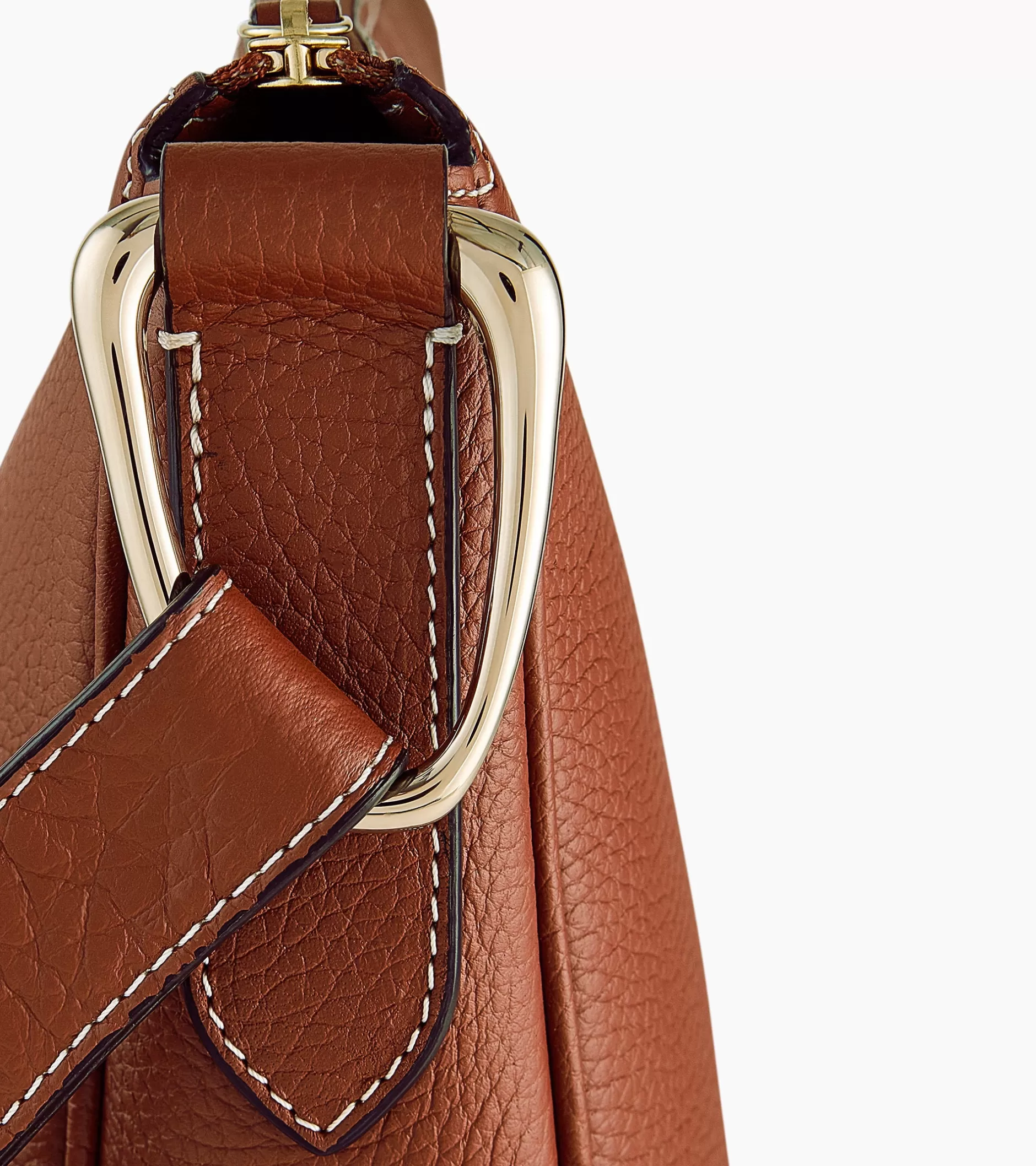 Femme Le Tanneur Sac bandoulière moyen modèle Madeleine en cuir grainé - Mahogany Brown