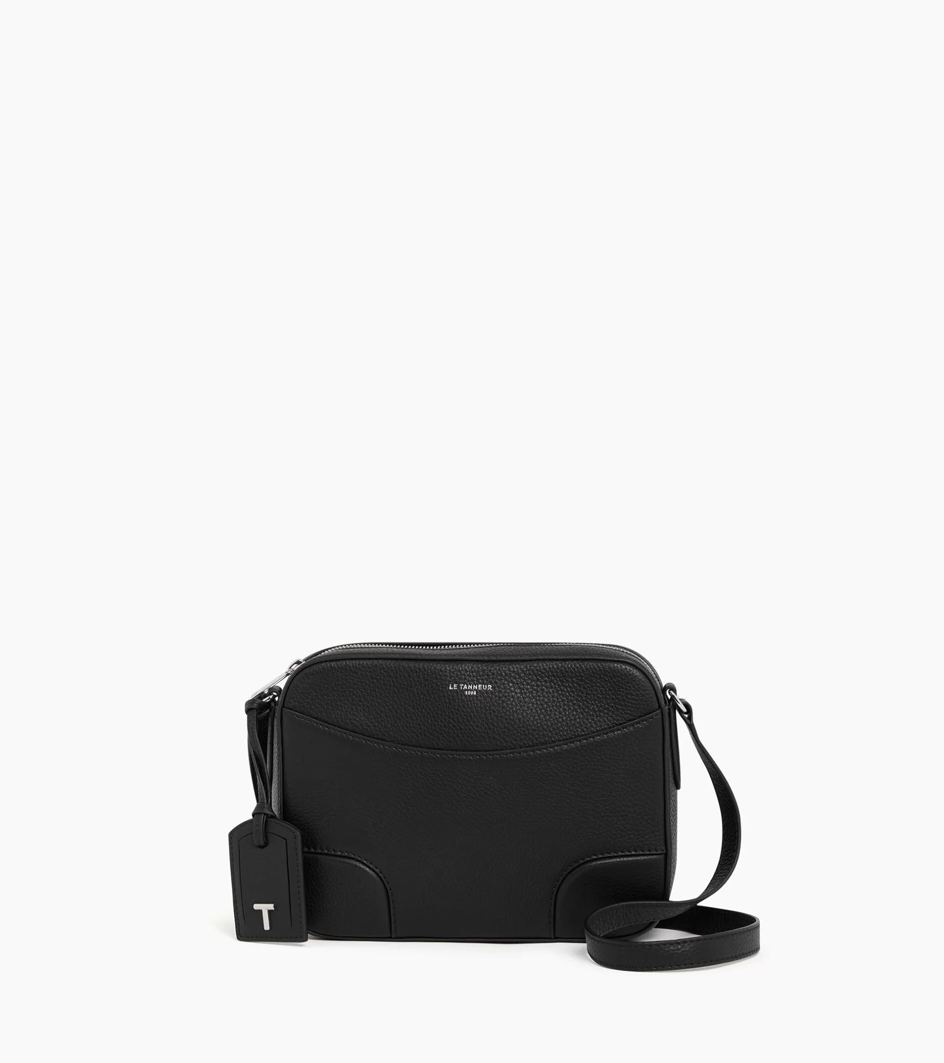 Femme Le Tanneur Sac bandoulière moyen modèle Romy en cuir grainé - Black