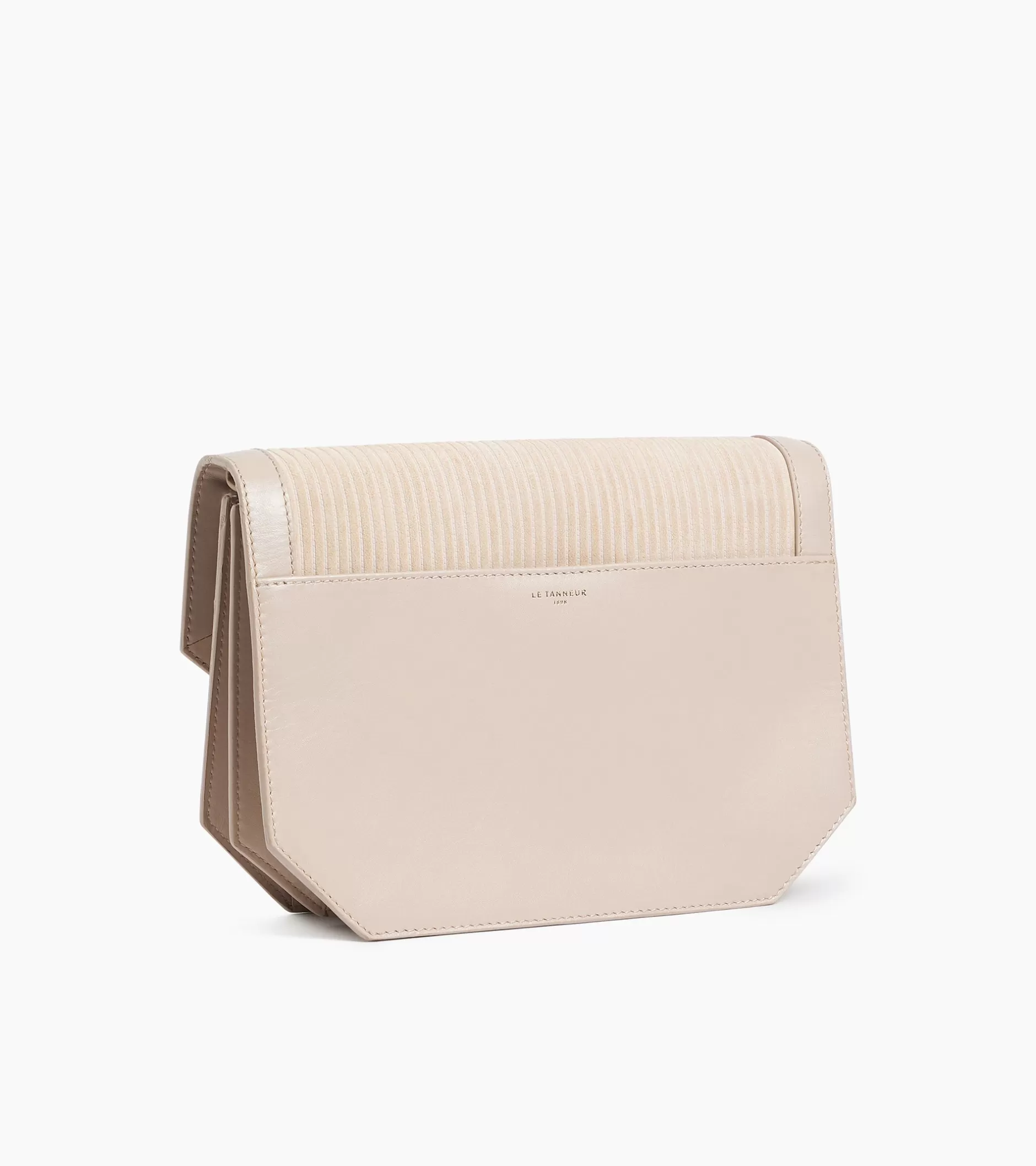 sac_bandoulire_moyen_modle_rose_en_cuir_ctel_et_cuir_lisse__grege__4.webp Femme Le Tanneur Sac bandoulière moyen modèle Rose en cuir côtelé et cuir lisse - GREGE 1