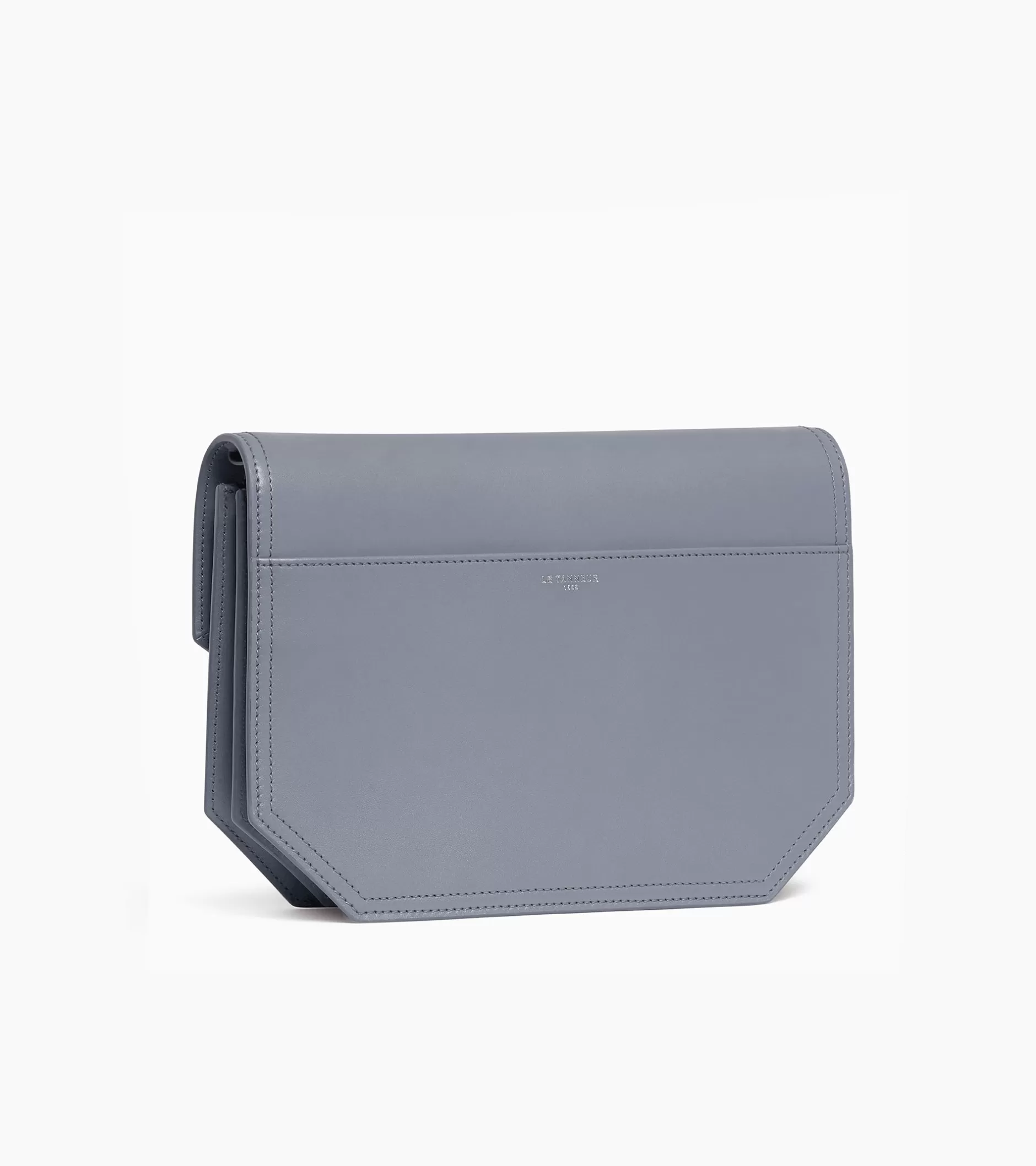 Femme Le Tanneur Sac bandoulière moyen modèle Rose en cuir lisse - BLEU ARGILE