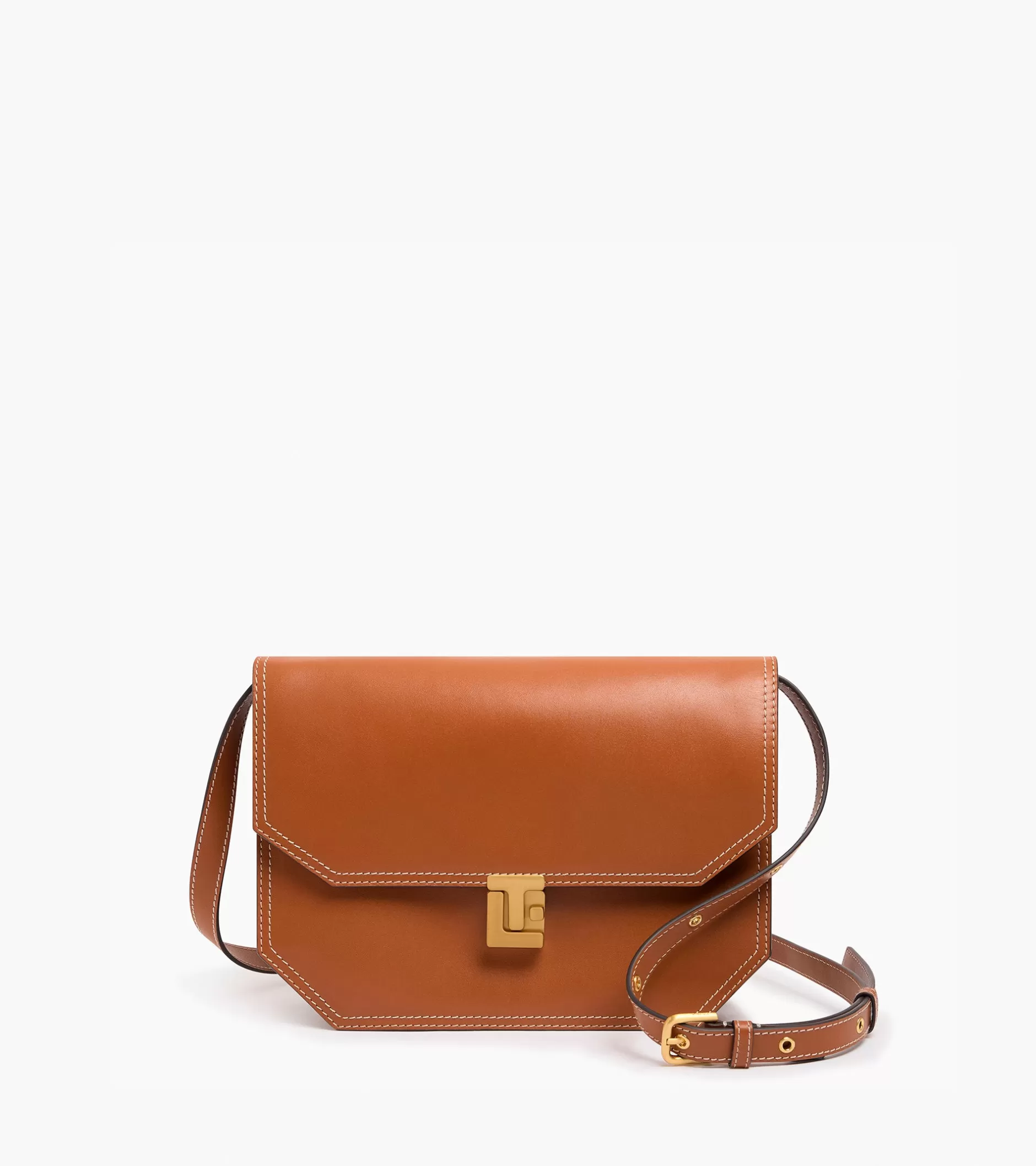 Femme Le Tanneur Sac bandoulière moyen modèle Rose en cuir lisse - Brown Tan