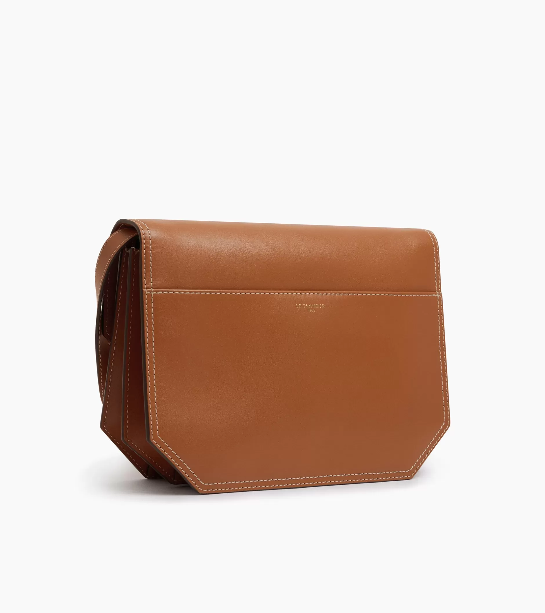 Femme Le Tanneur Sac bandoulière moyen modèle Rose en cuir lisse - Brown Tan