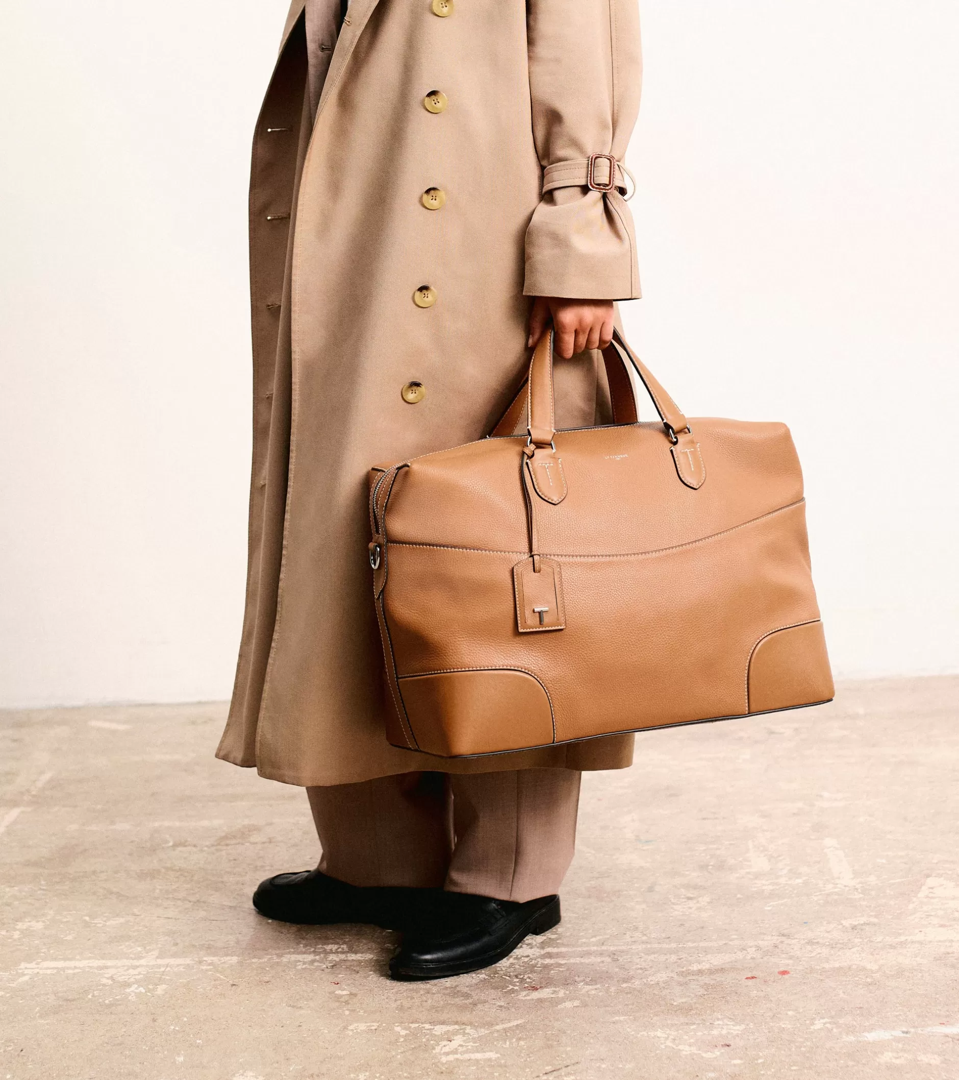 Femme Le Tanneur Sac de voyage 24h Romy en cuir grainé - Brown Tan