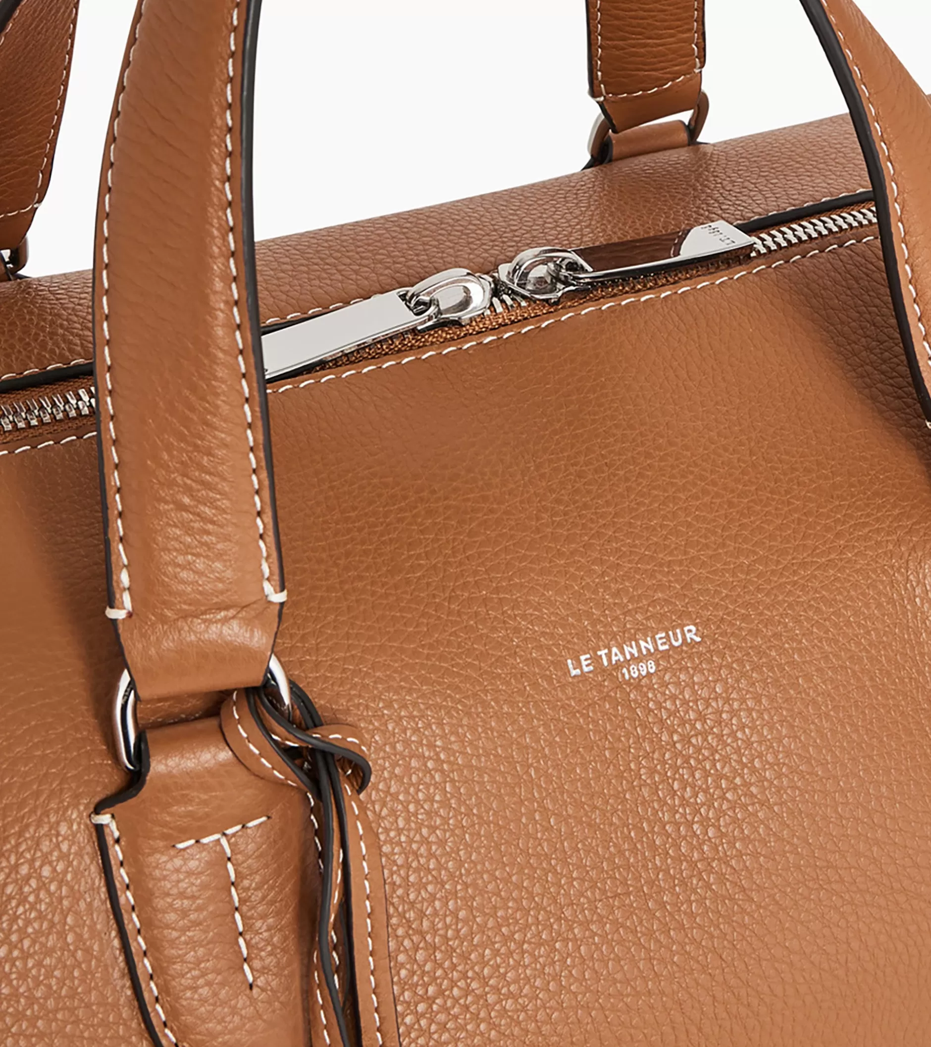 Femme Le Tanneur Sac de voyage 24h Romy en cuir grainé - Brown Tan