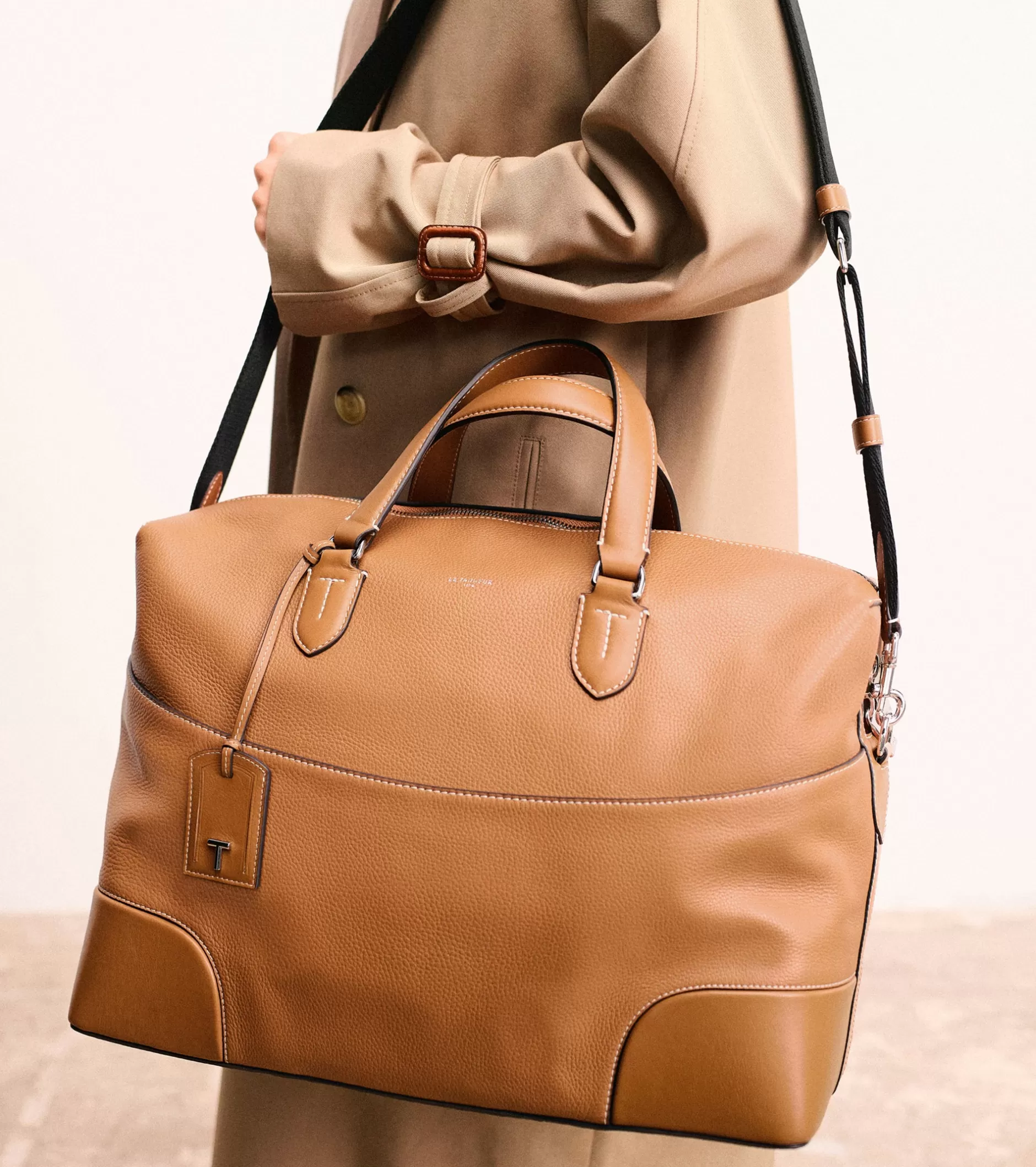 Femme Le Tanneur Sac de voyage 24h Romy en cuir grainé - Brown Tan
