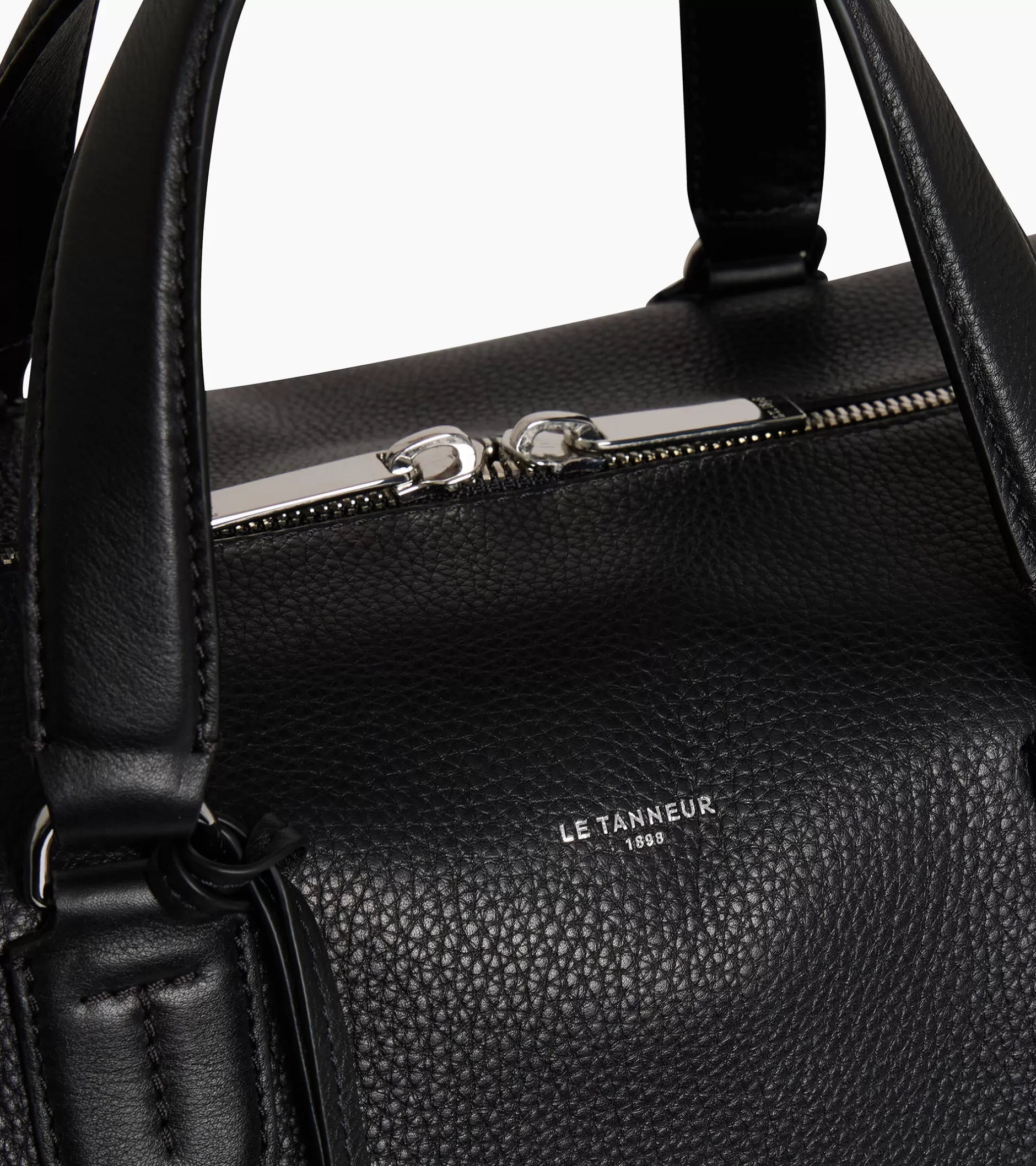 Femme Le Tanneur Sac de voyage 24h Romy en cuir grainé et lisse - Black