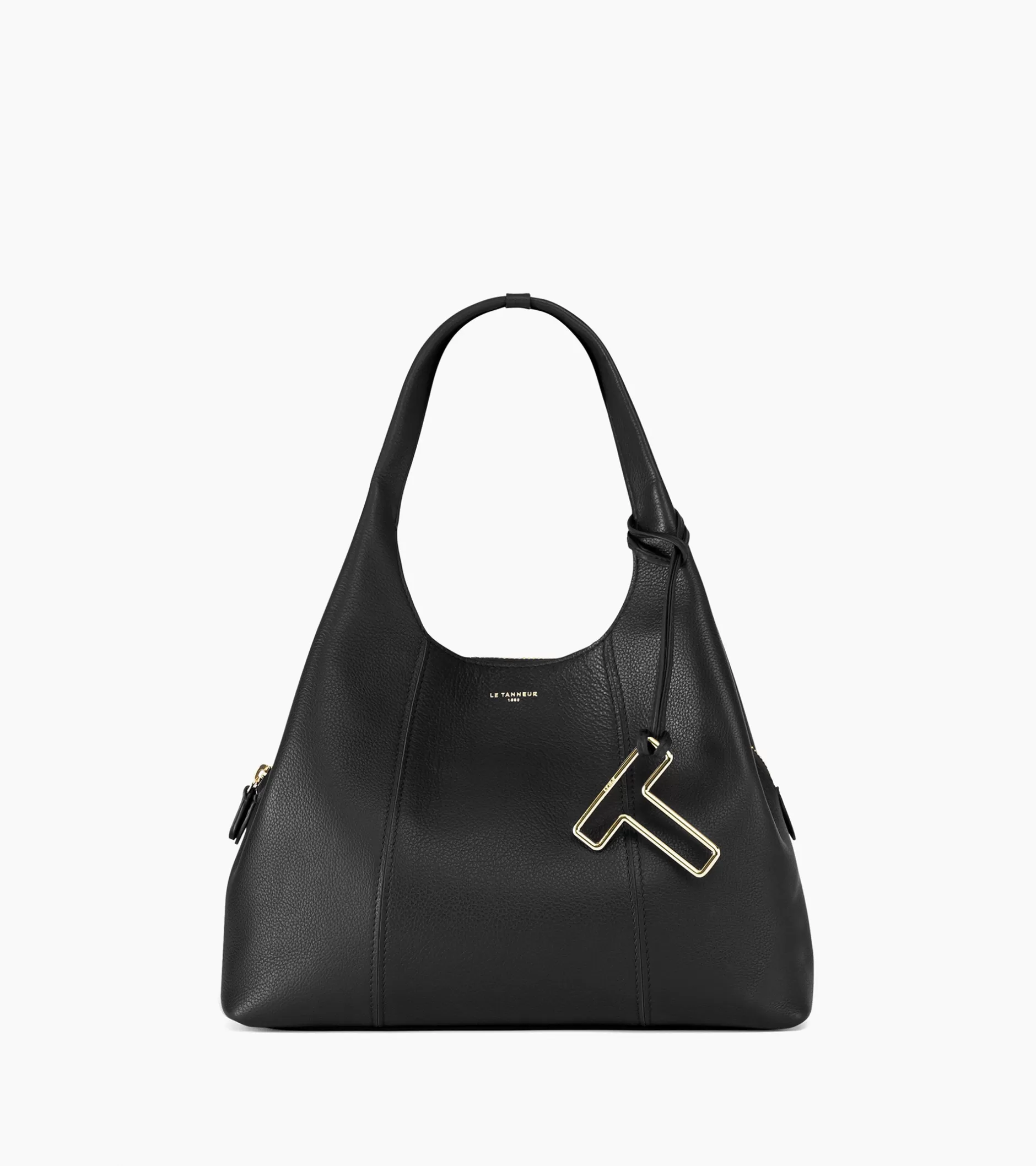 Femme Le Tanneur Sac porté épaule moyen modèle Juliette en cuir grainé - Black