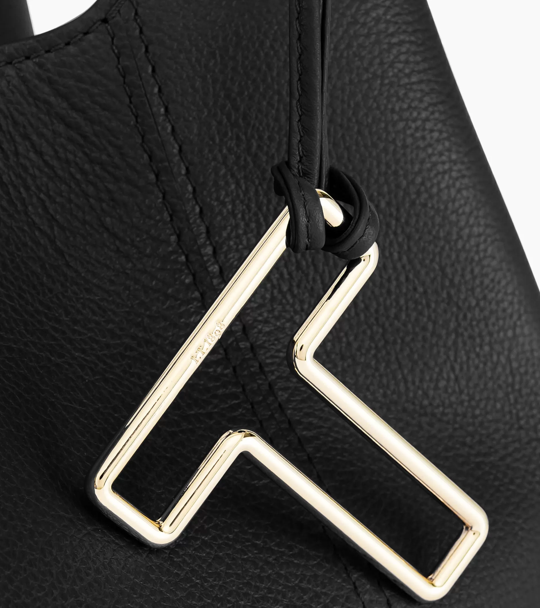 Femme Le Tanneur Sac porté épaule moyen modèle Juliette en cuir grainé - Black