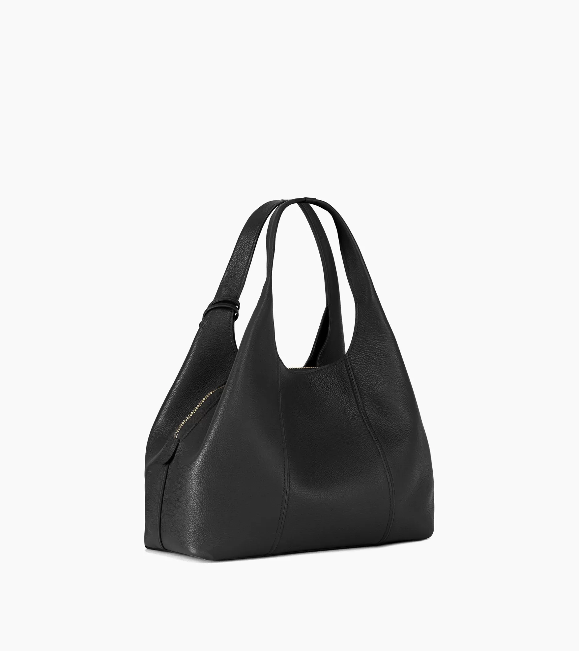 Femme Le Tanneur Sac porté épaule moyen modèle Juliette en cuir grainé - Black