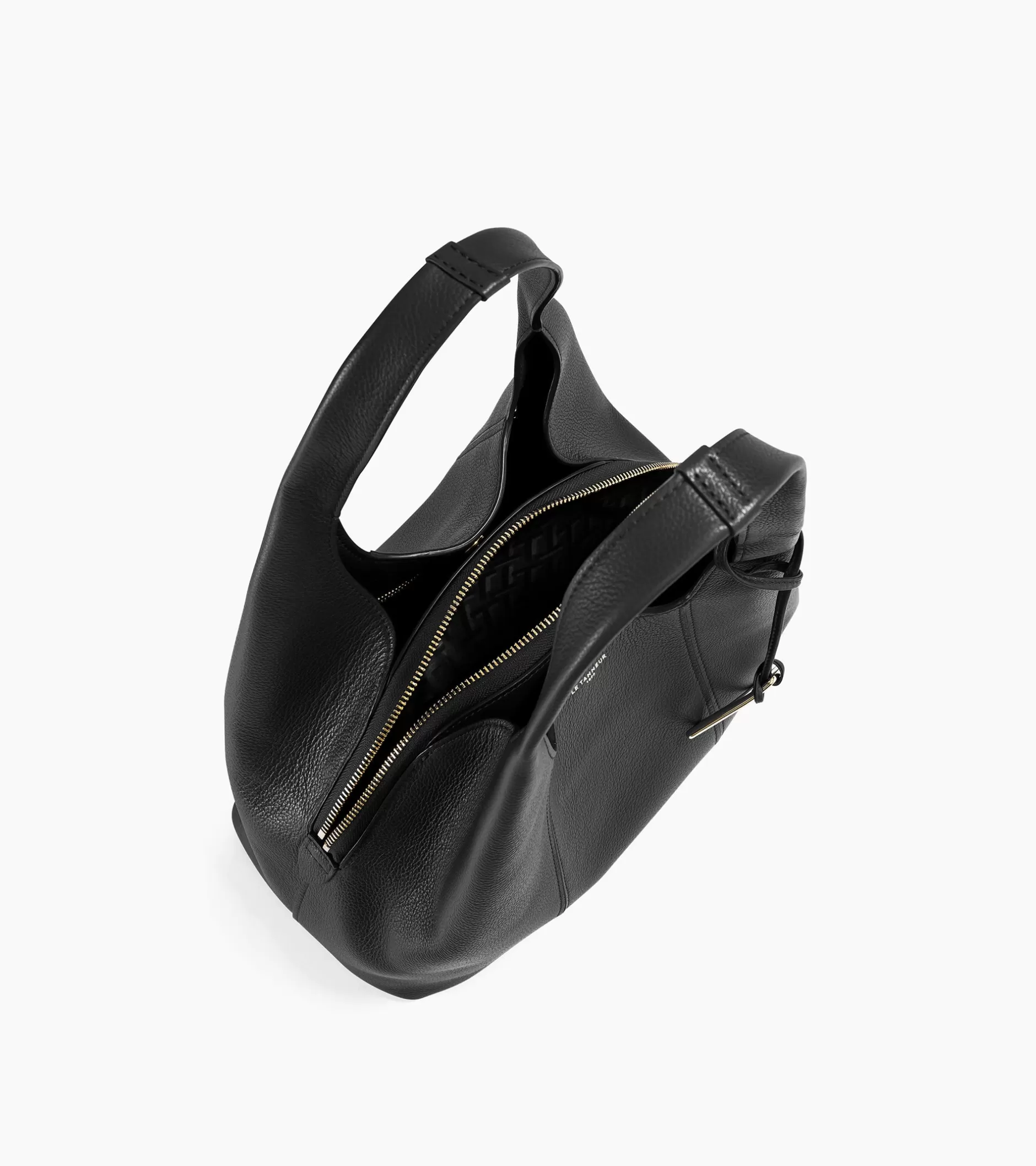 Femme Le Tanneur Sac porté épaule moyen modèle Juliette en cuir grainé - Black