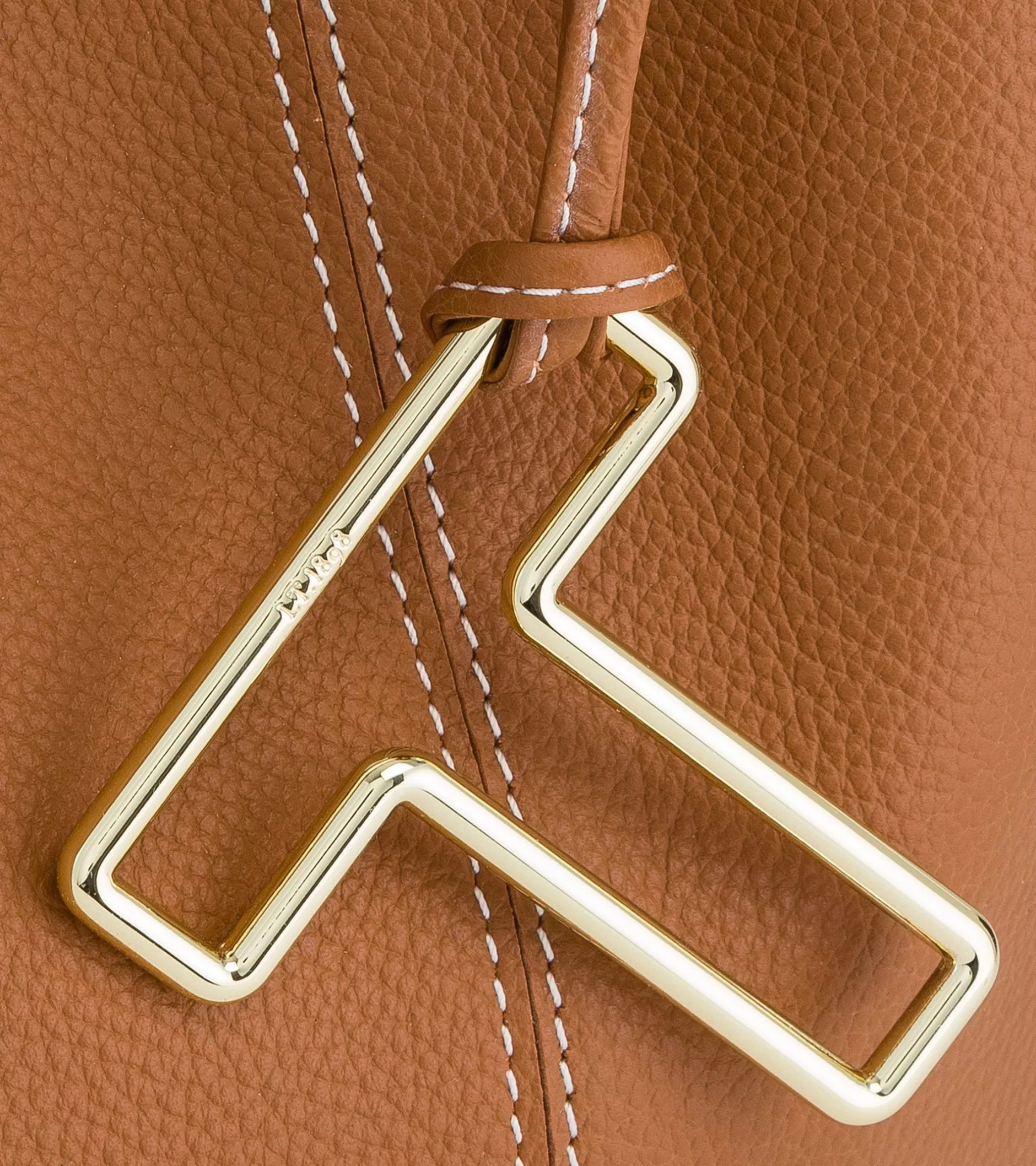Femme Le Tanneur Sac porté épaule moyen modèle Juliette en cuir grainé - Brown Tan