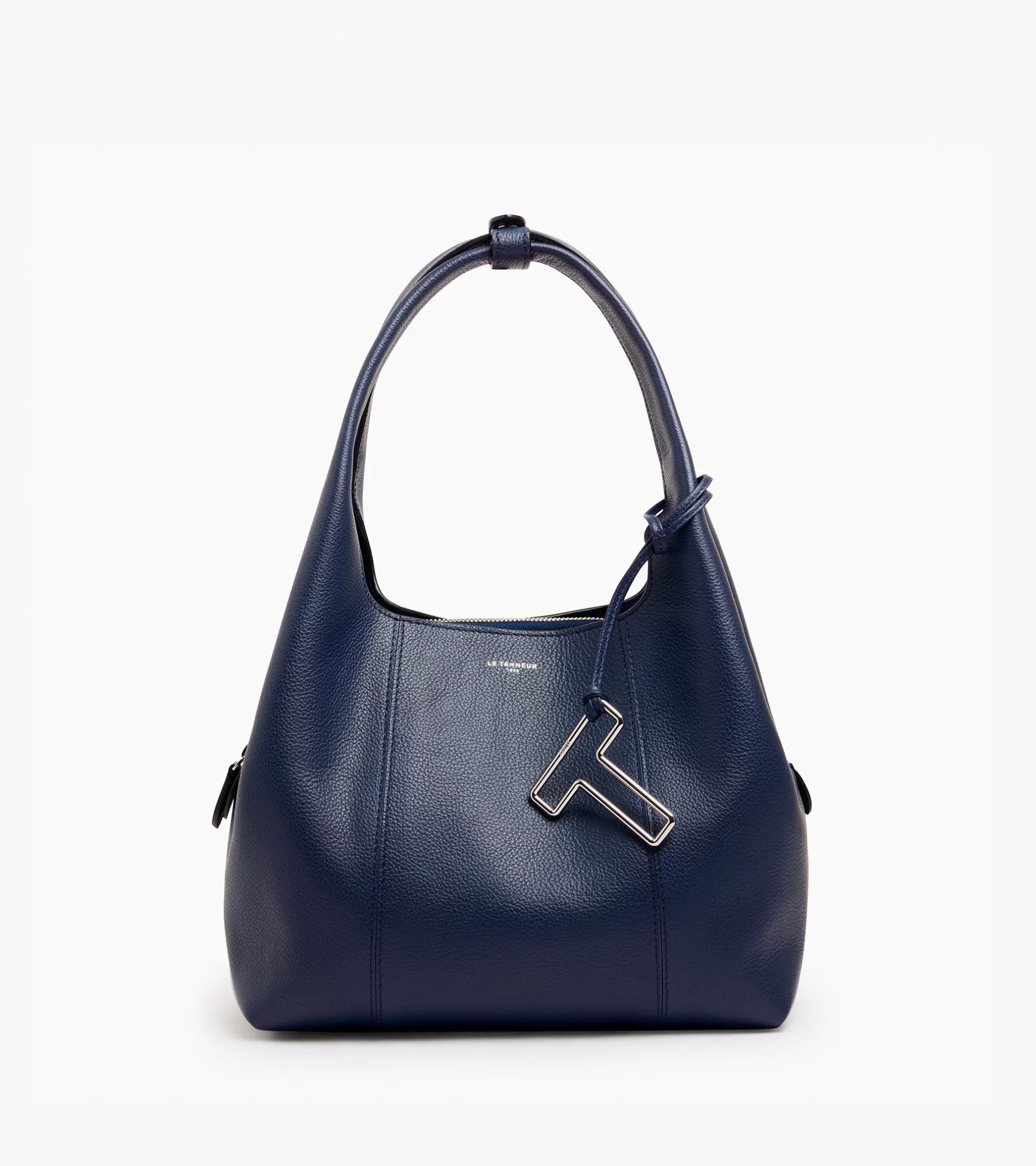 Femme Le Tanneur Sac porté épaule moyen modèle Juliette en cuir grainé - Twilight Blue