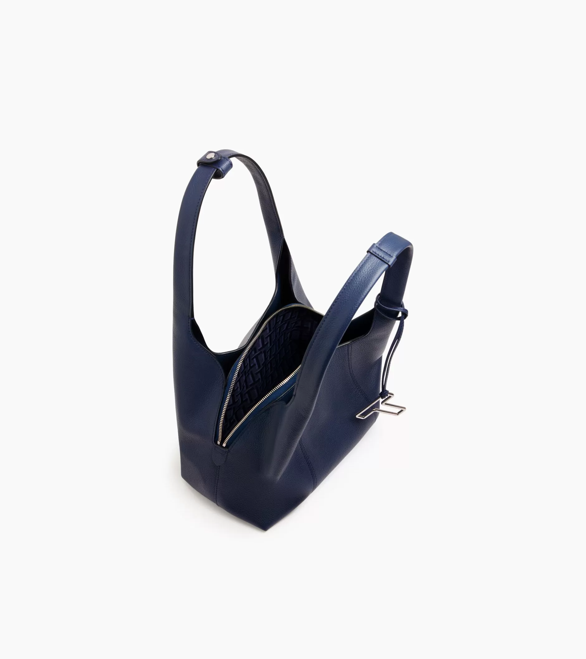 Femme Le Tanneur Sac porté épaule moyen modèle Juliette en cuir grainé - Twilight Blue